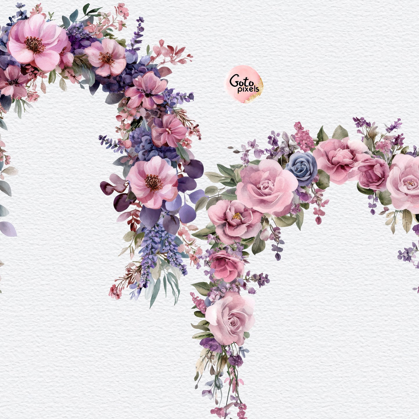 Watercolor wedding arches - demo digital listing