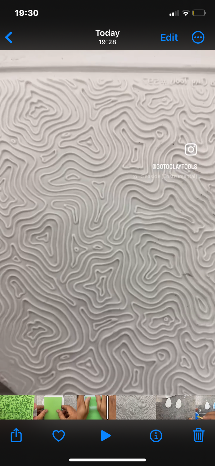 Line Contour texture mat for polymer clay #597