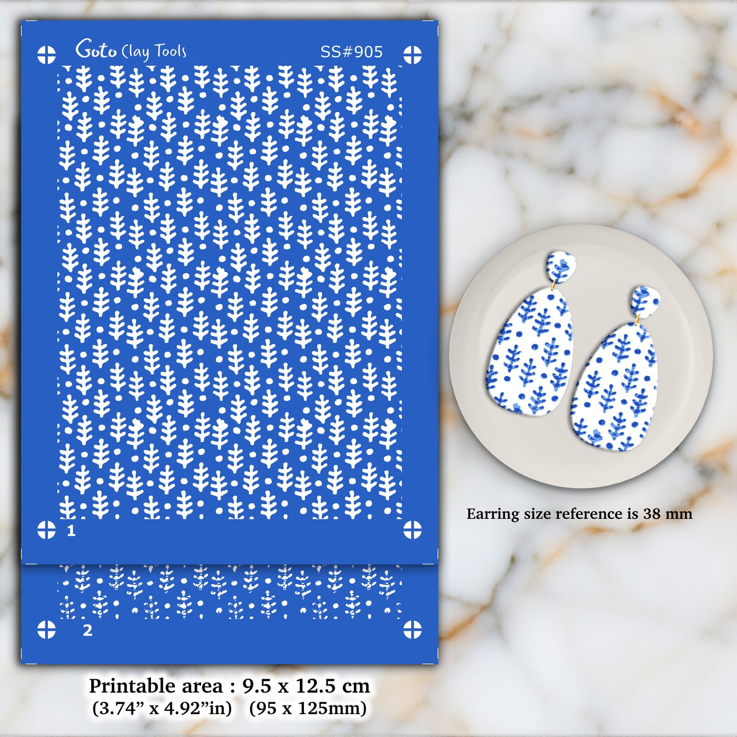 2 layers Indian style Silkscreen for Polymer Clay Earring making, Clay Stencils, Clay Earring Silkscreen, Polymer Clay Supplies SS#905