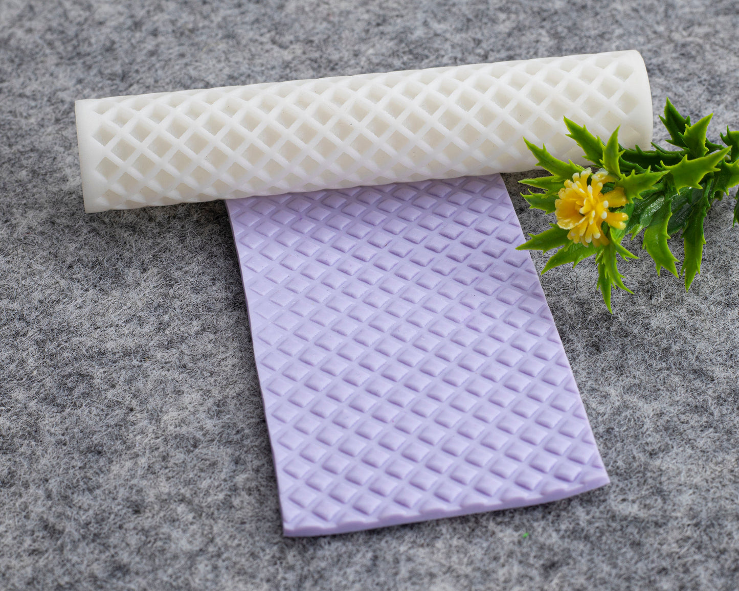 Cross Line Texture Roller for Polymer Clay: 10cm PLA Tool