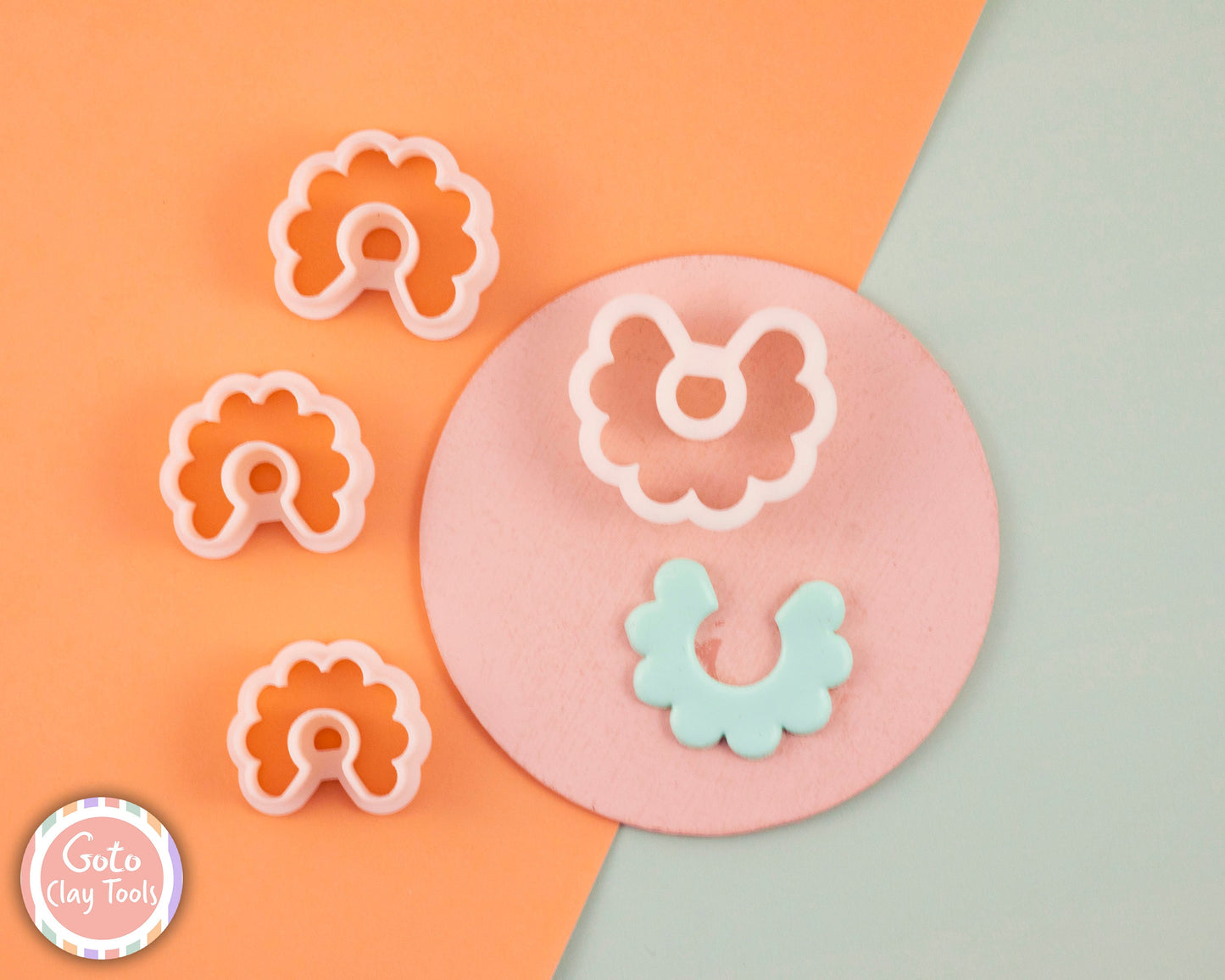 Hoop Flower Cutter: Polymer Clay Earring Tools, 3D Printed
