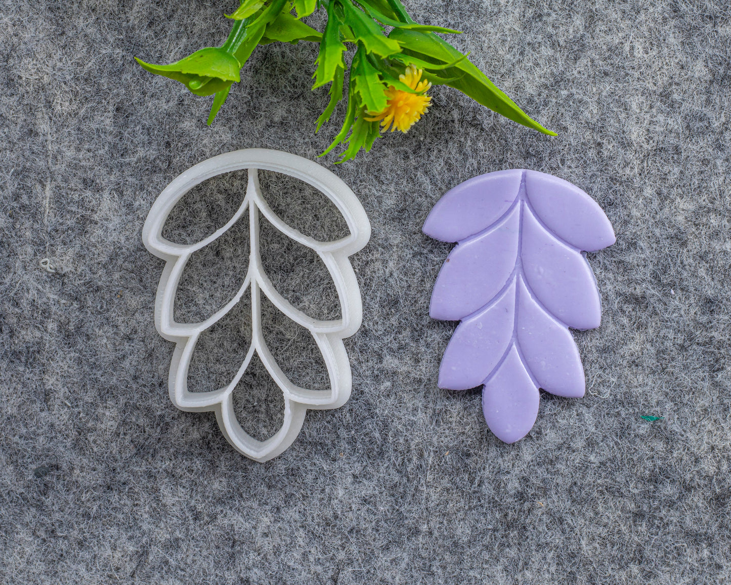 Leaf Embossed Clay Cutter: Polymer Earring Tool