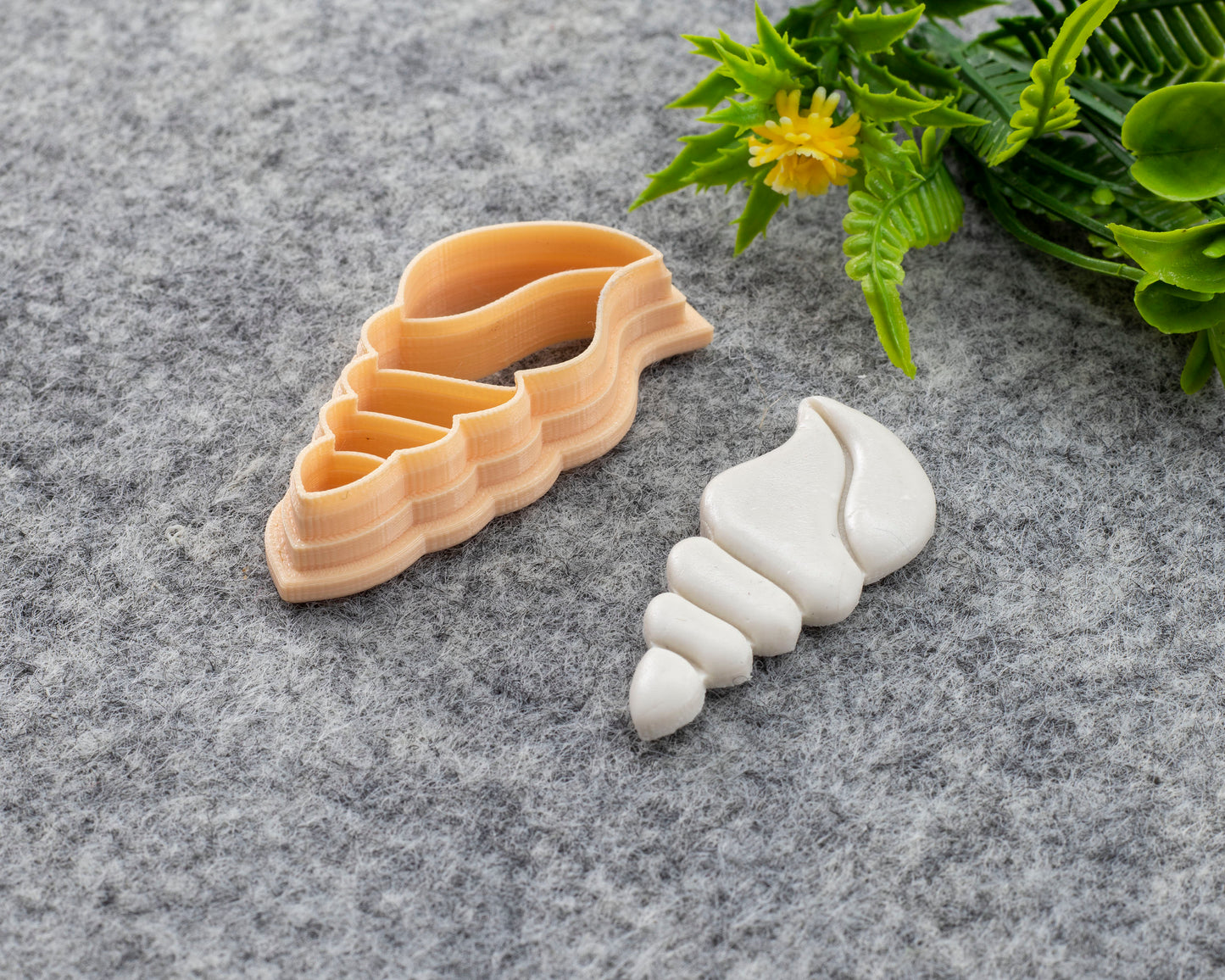 Seashell Summer Clay Cutter, Tulip Shell Summer Polymer Clay Cutter, Cookie & Fondant Cutter, Swirl Shell Summer Cutter for Clay