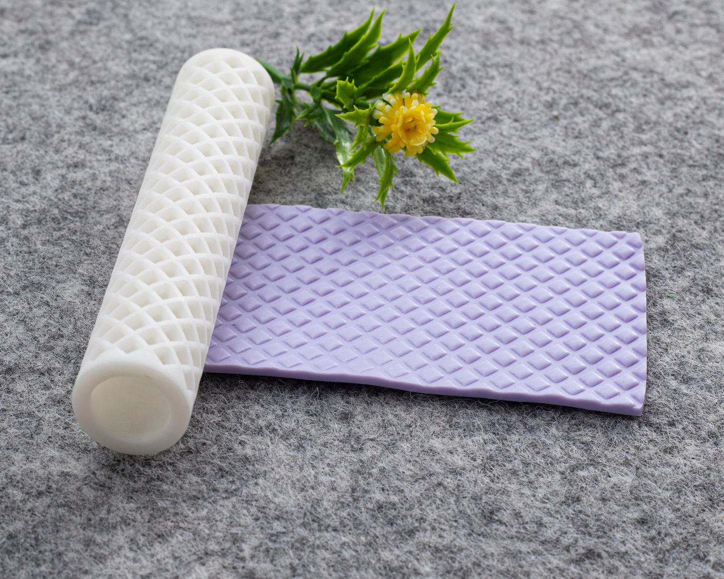 Cross Line Texture Roller for Polymer Clay: 10cm PLA Tool