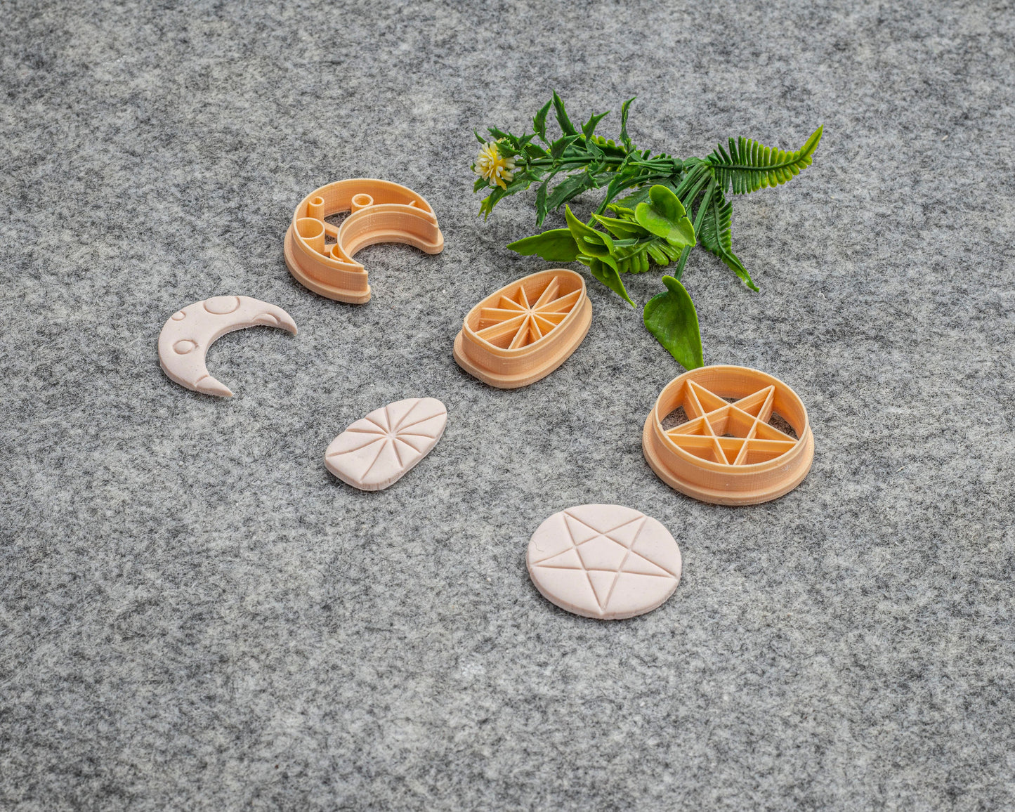 Moon, Star Polymer Clay Cutters: 3D Printed Earring Tools #627
