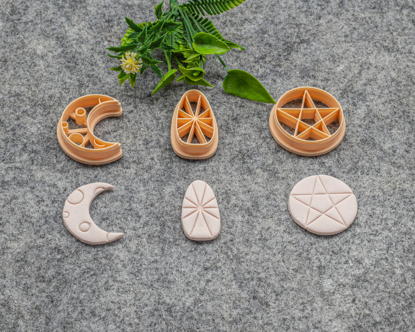 Moon, Star Polymer Clay Cutters: 3D Printed Earring Tools #627