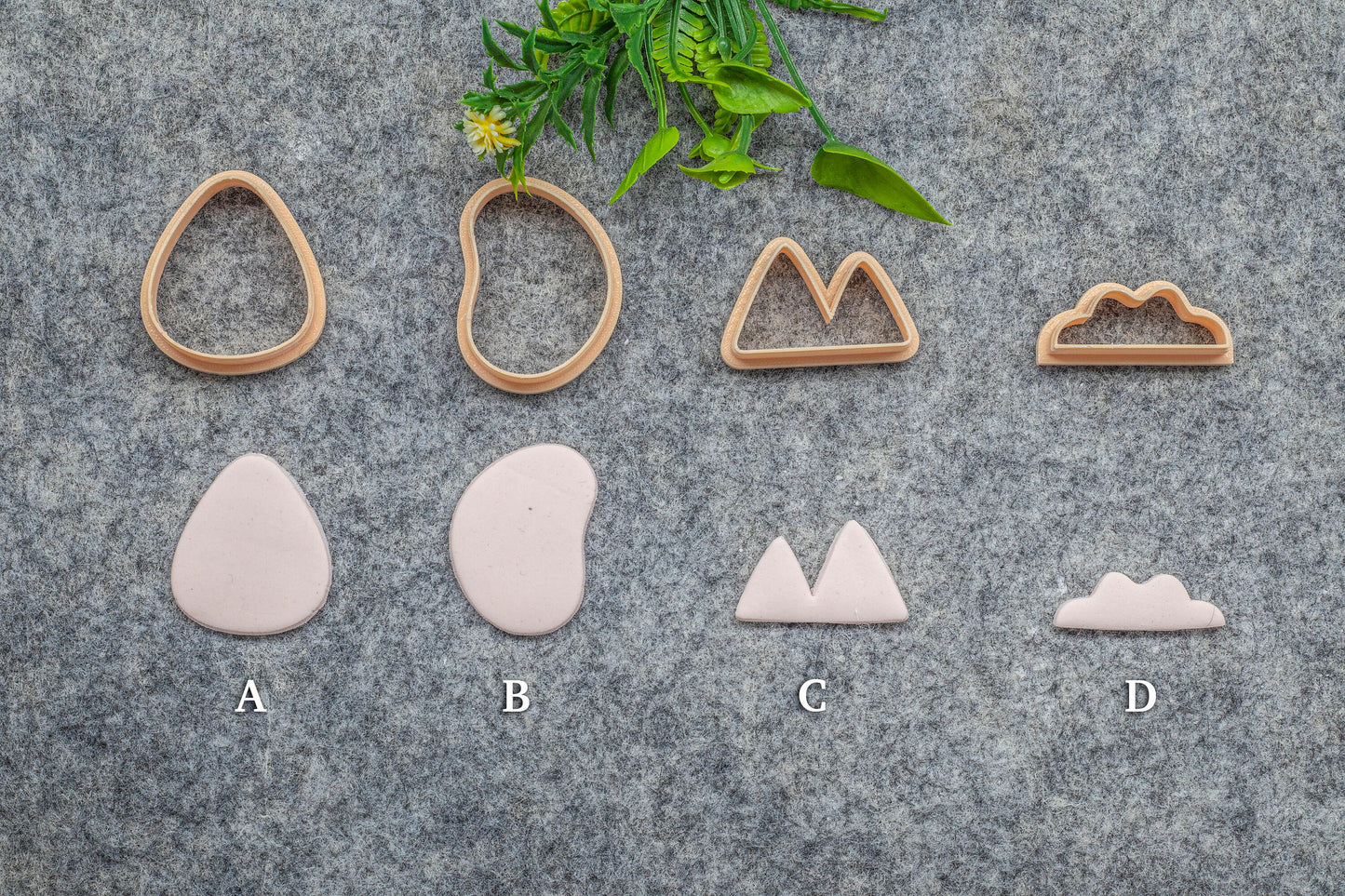 Organic shape set-6 Polymer clay cutter, Clay earring cutters, Polymer clay tools, 3D printed cutters#632