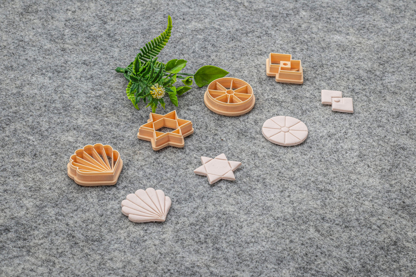 Shell Star Wheel interlinked square shape Polymer clay cutter, Clay earring cutters, Polymer clay tools, 3D printed cutters#630