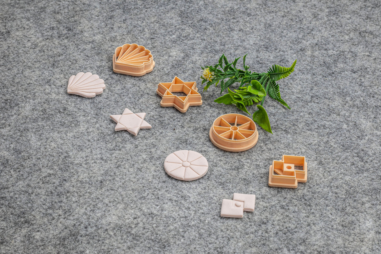 Shell Star Wheel interlinked square shape Polymer clay cutter, Clay earring cutters, Polymer clay tools, 3D printed cutters#630