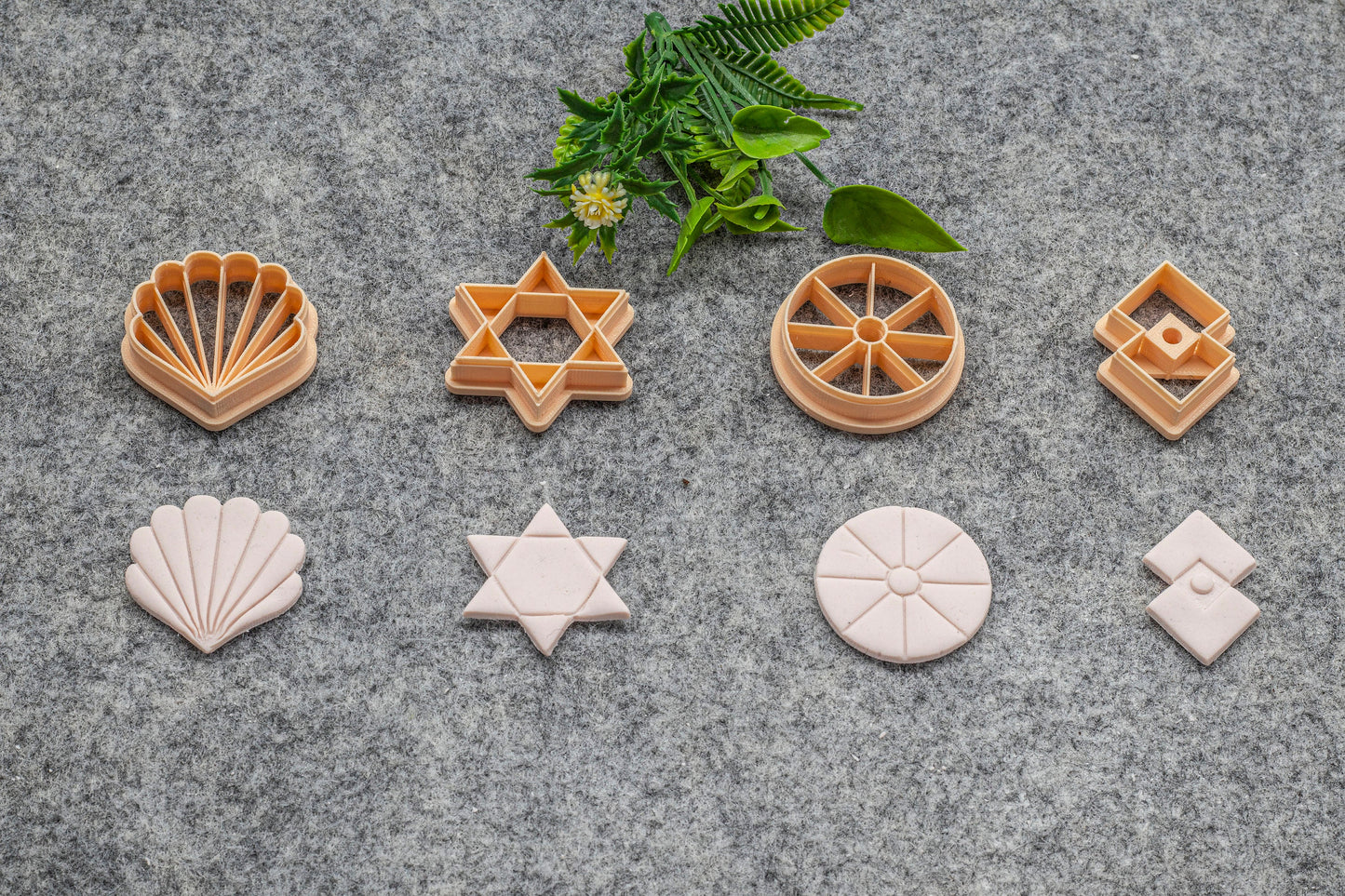 Shell Star Wheel interlinked square shape Polymer clay cutter, Clay earring cutters, Polymer clay tools, 3D printed cutters#630