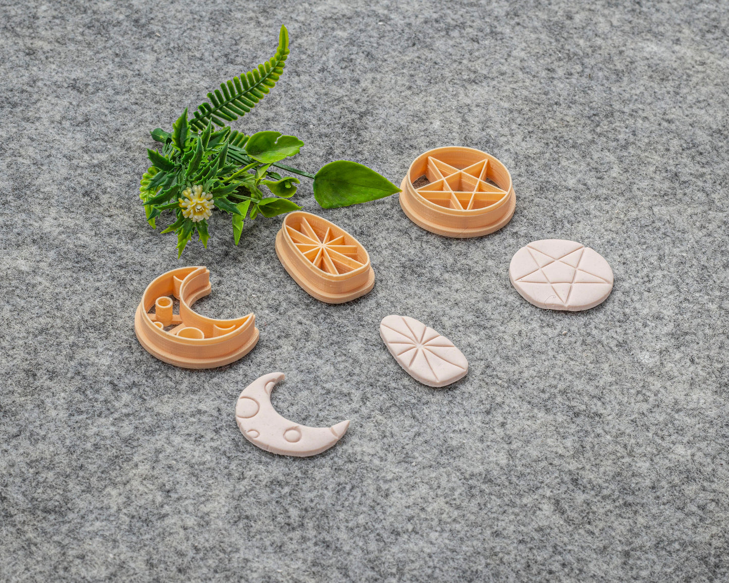 Moon, Star Polymer Clay Cutters: 3D Printed Earring Tools #627