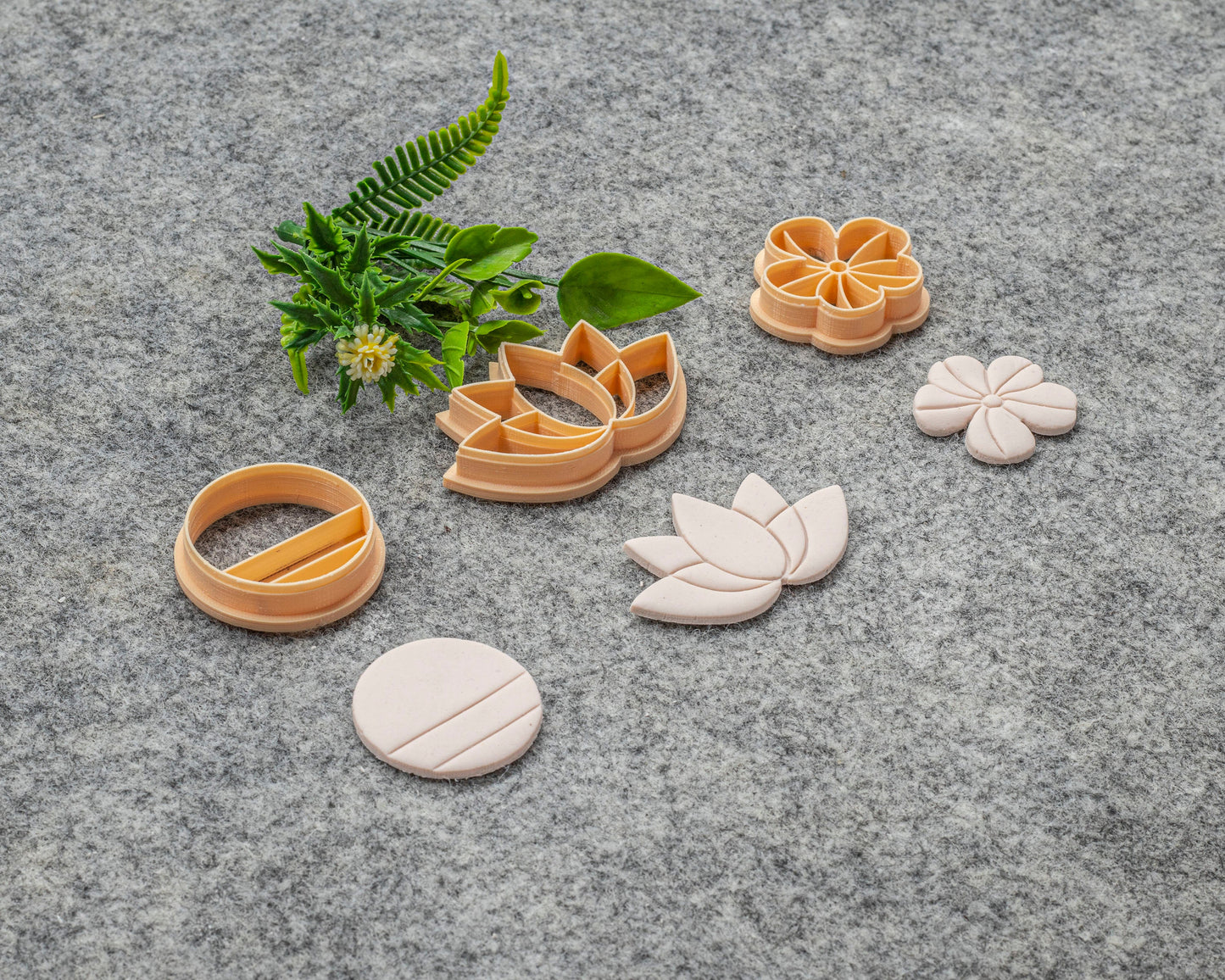 Embossed Polymer Clay Earring Cutters: Lotus, Flower, Circle - 3D Printed. #629