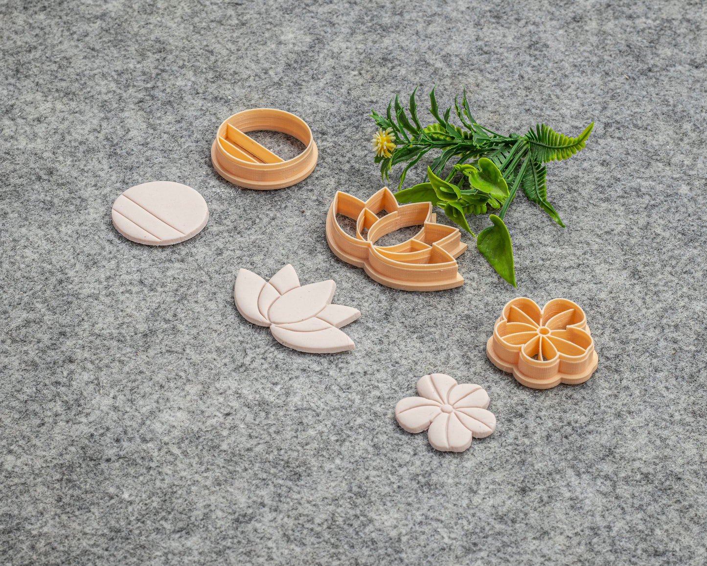 Embossed Polymer Clay Earring Cutters: Lotus, Flower, Circle - 3D Printed. #629