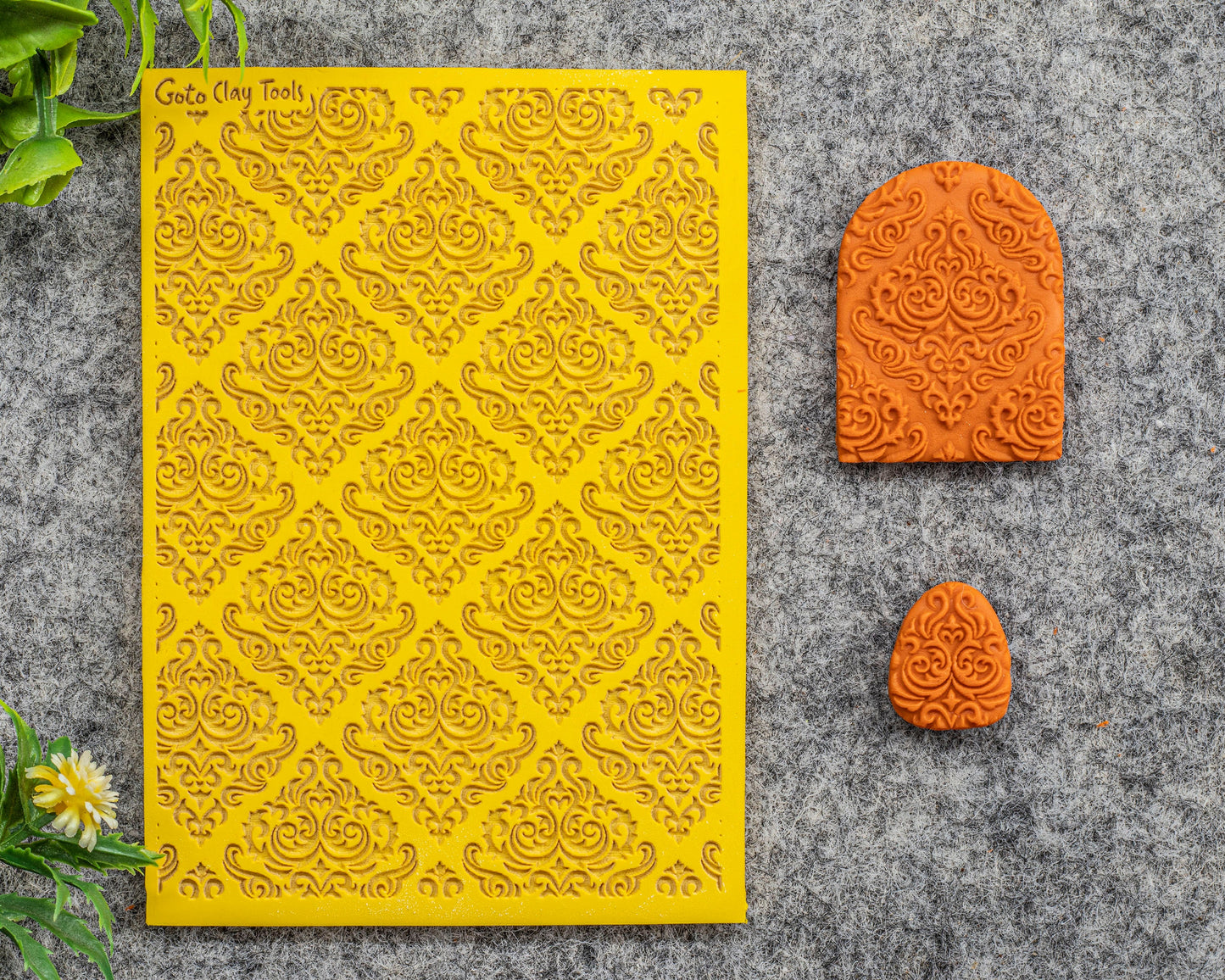 Damask Texture mat for polymer clay, Polymer Clay Rubber Texture mat, Texture Tile mats, Rubber Texture Sheet #565