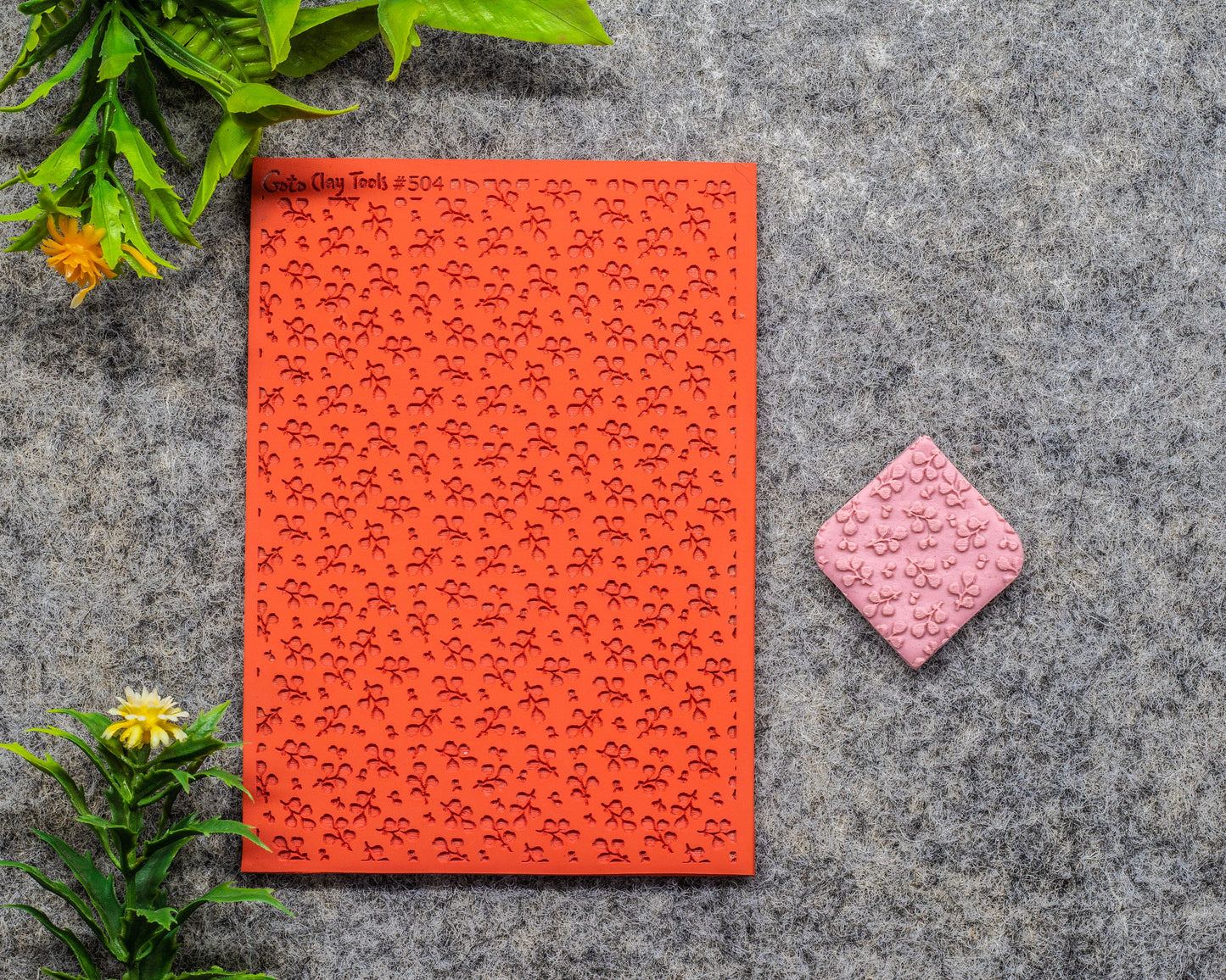 Eucalyptus Texture mat for polymer clay, Polymer Clay Rubber Texture mat, Texture Tile mats, Rubber Texture Sheet #504