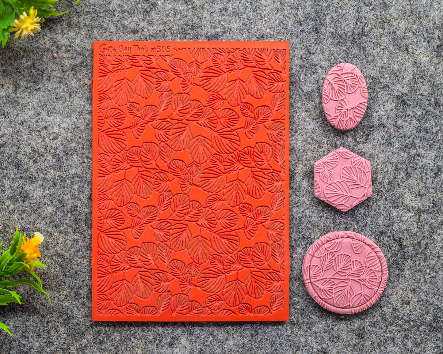 Eucalyptus Texture mat for polymer clay, Polymer Clay Rubber Texture mat, Texture Tile mats, Rubber Texture Sheet #505