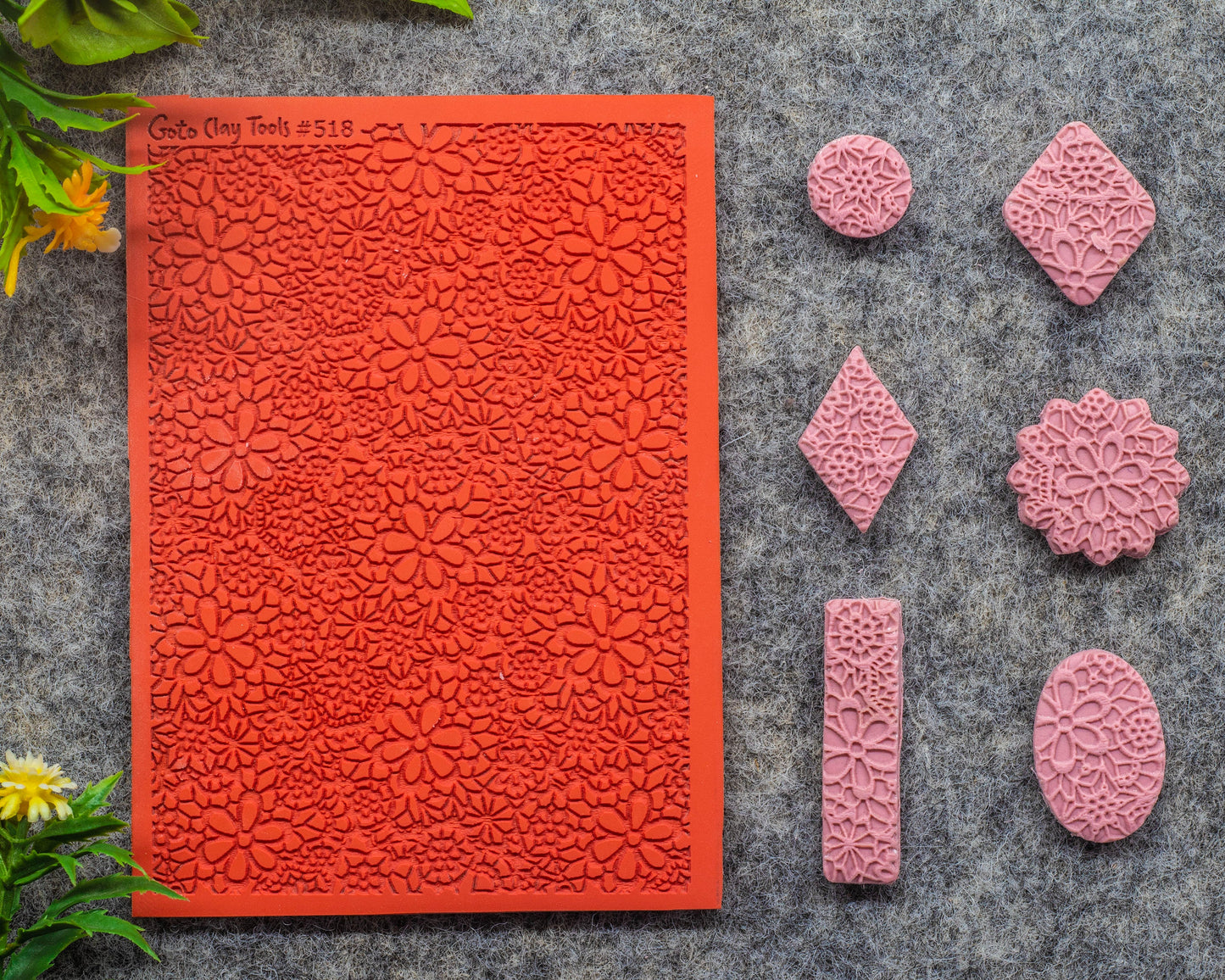 Crochet Lace Rubber Texture Mat for Polymer Clay Jewelry #518
