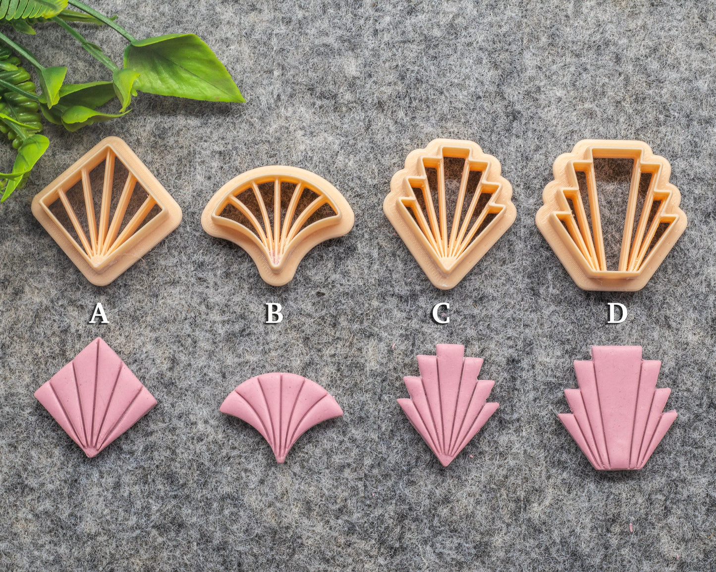 Art Deco Scallop Polymer Clay Cutter: Shell Earring Jewelry Tool #619