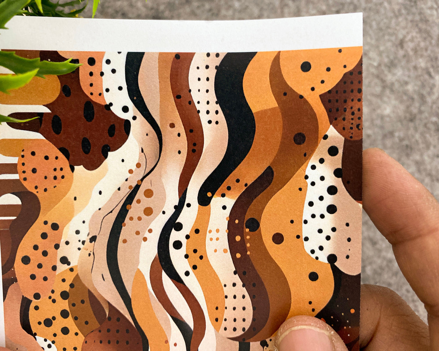 Brown Abstract Polymer Clay Transfer Paper: Water Soluble #787