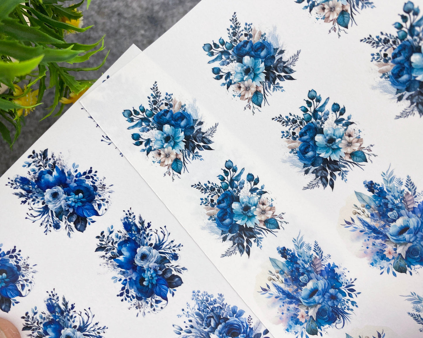 Watercolor Flower Transfer Paper for Polymer Clay (4x5.5 inch) #785