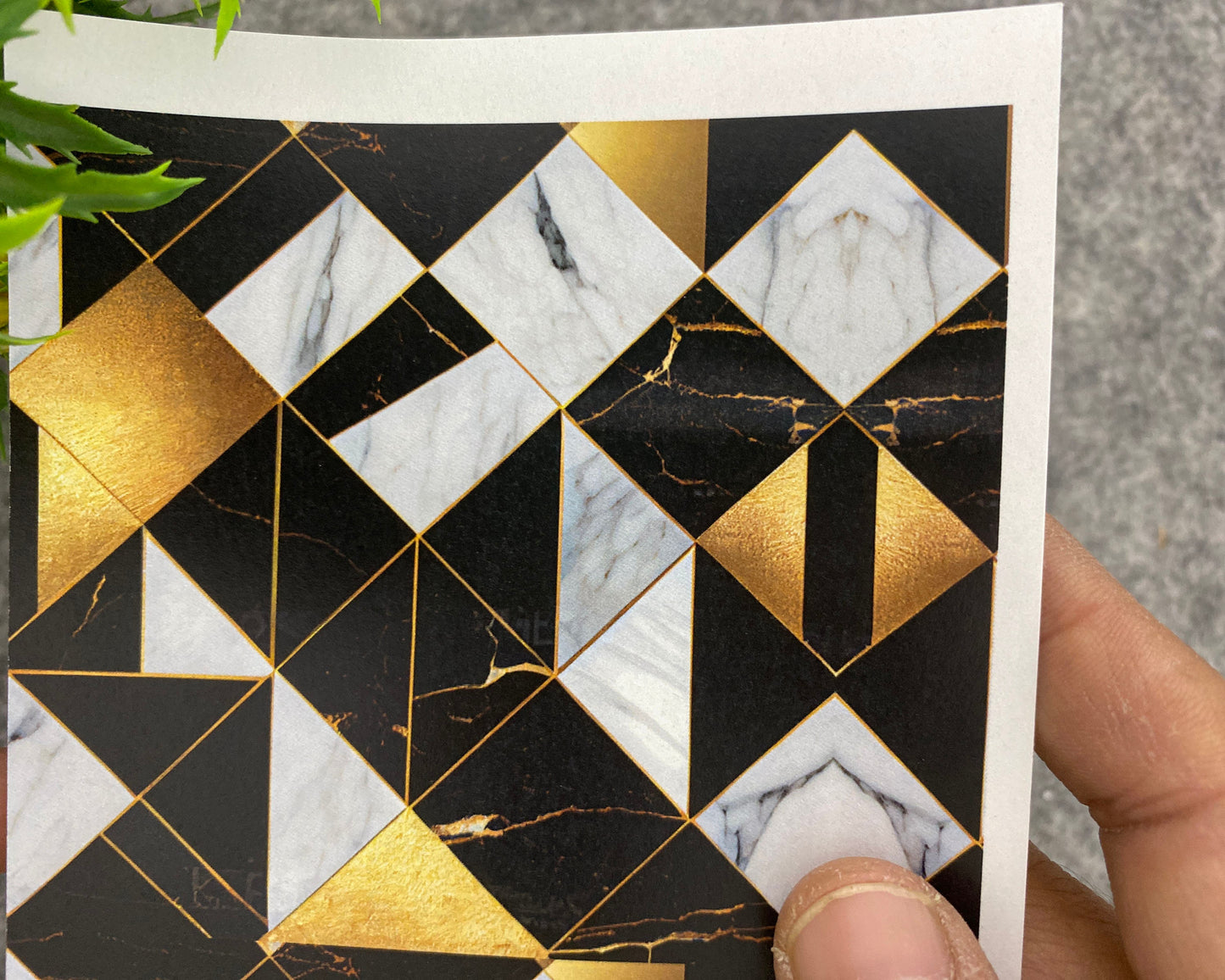 Black and Gold Marble Transfer Paper for Polymer Clay #790