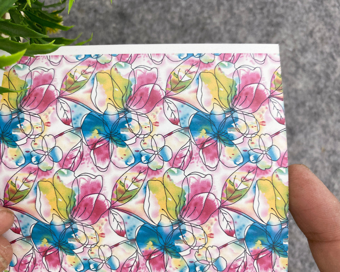 Watercolor Flower Transfer Paper for Polymer Clay (4x5.5 inches) #799