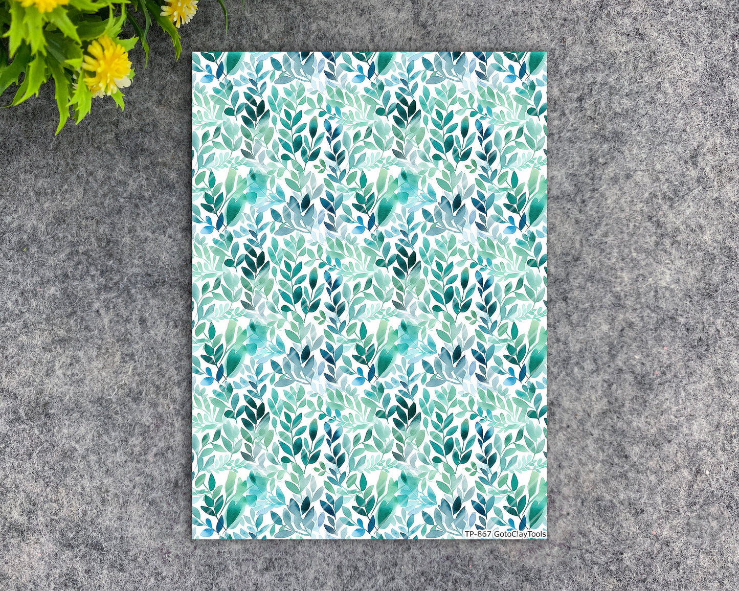 Transfer paper for polymer clay, warercolor leaves , water soluble transfer paper, polymer clay image transfers, magic transfer paper #867