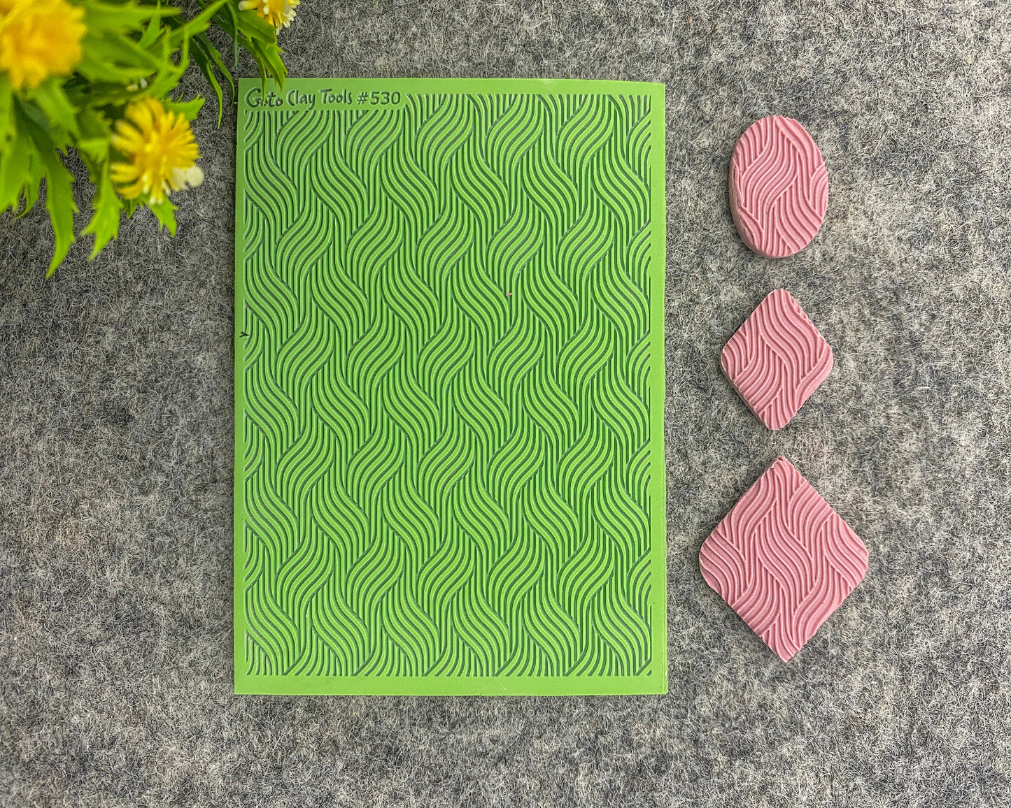 Art deco Weave texture mat for polymer clay, Polymer Clay Rubber Texture mat, Texture Tile mats, Fimo, Sculpey, Cernit #530