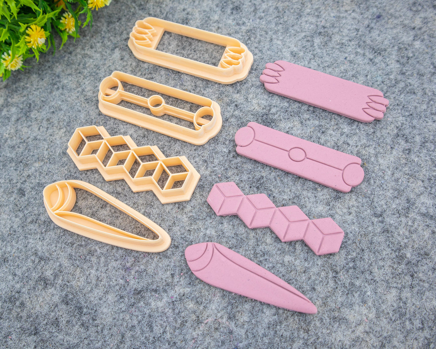 Barrette Clay Cutters: Embossed Hair Clip Accessories #648-E2