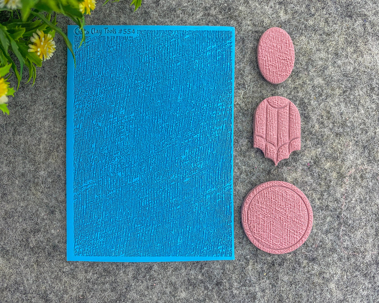 Linen Texture Rubber Mat for Polymer Clay Jewelry #554