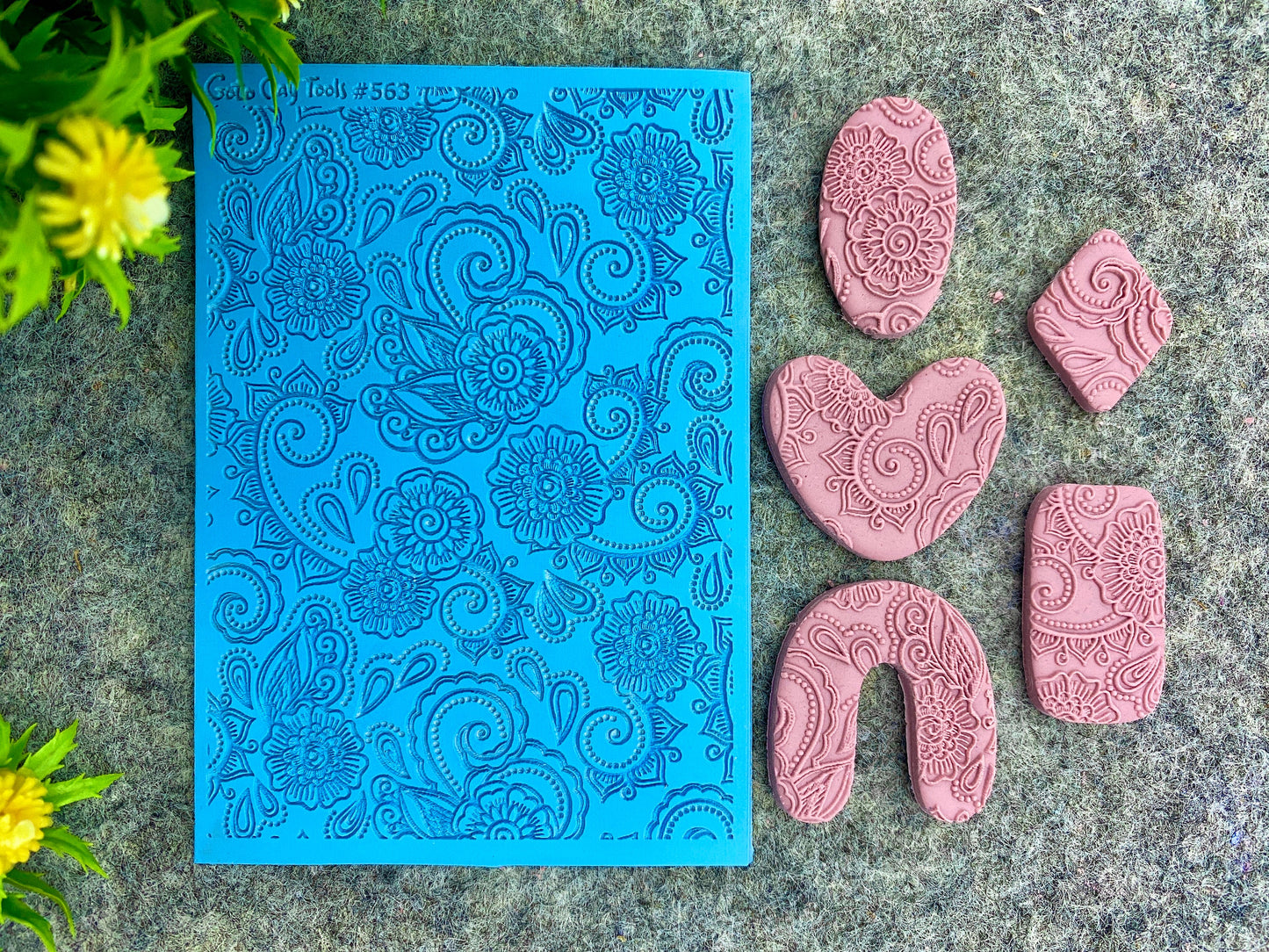 Ornamental Texture mat for polymer clay, Polymer Clay Rubber Texture mat, Texture Tile mats, Fimo, Sculpey, Cernit #563