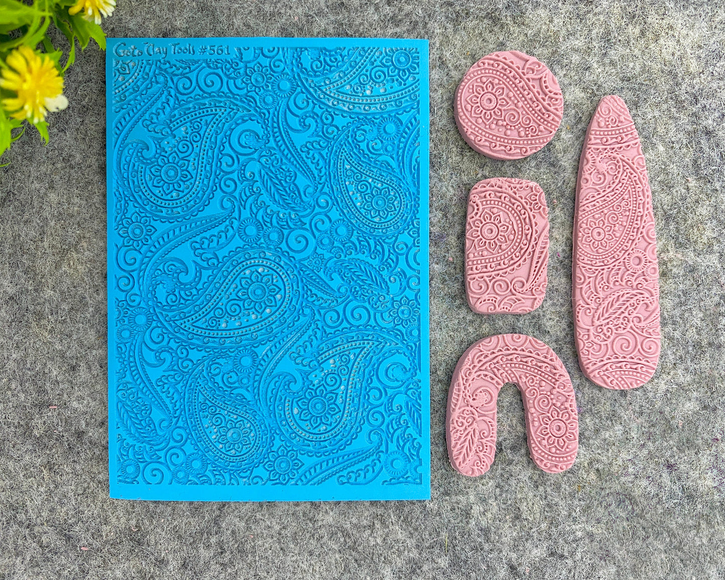 Ornamental Rubber Texture Mat for Polymer Clay Jewelry (#561)