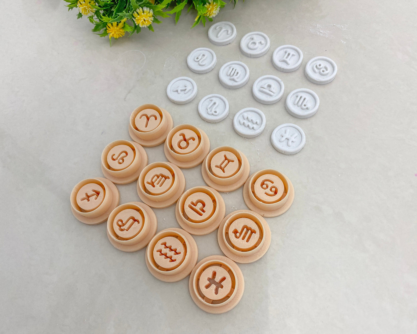 Zodiac signs clay cutters, Astrological symbols cutters for polymer clay, 3D printed cutters