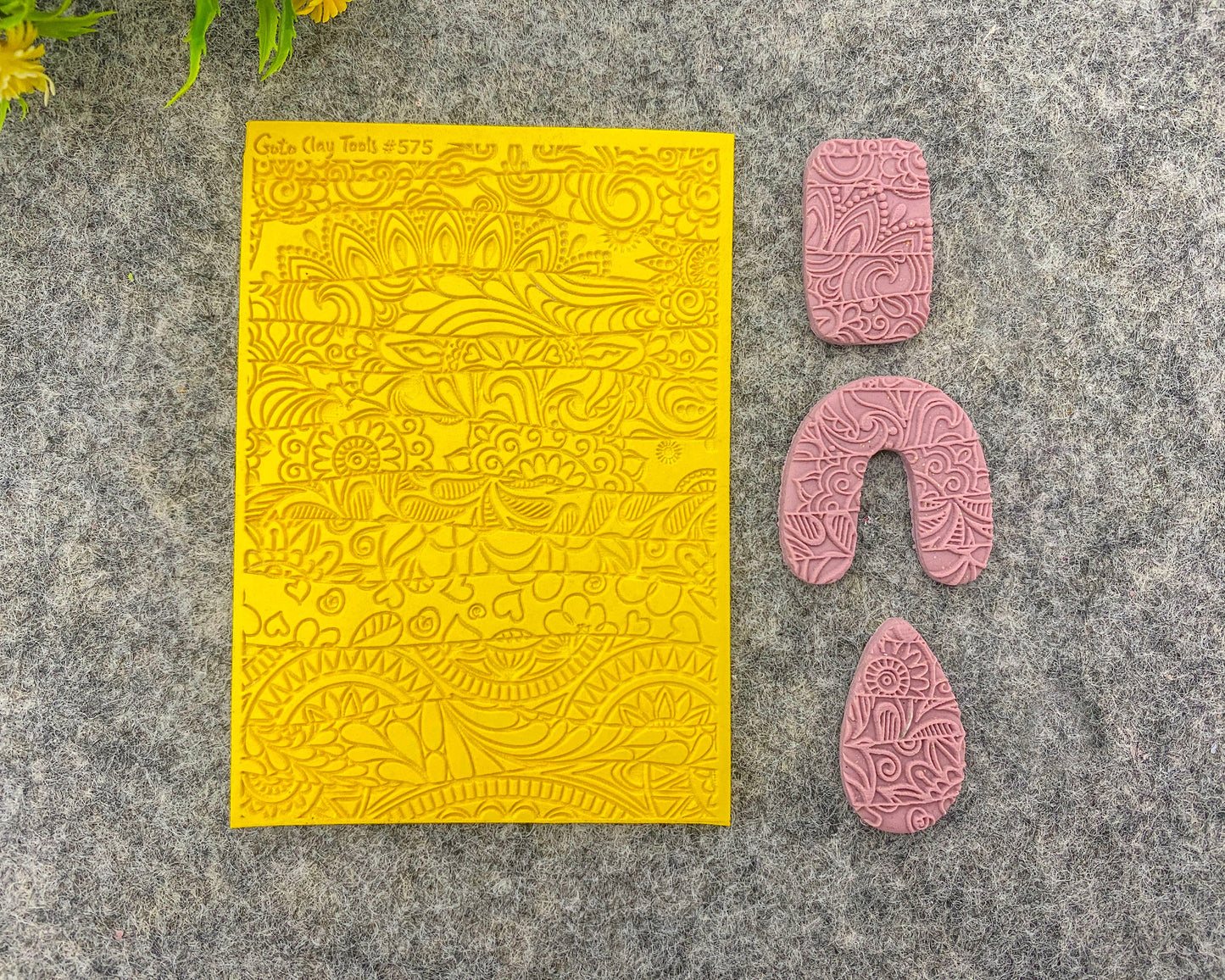 Doodle Texture mat for polymer clay, Polymer Clay Rubber Texture mat, Texture Tile mats, Fimo, Sculpey, Cernit #575