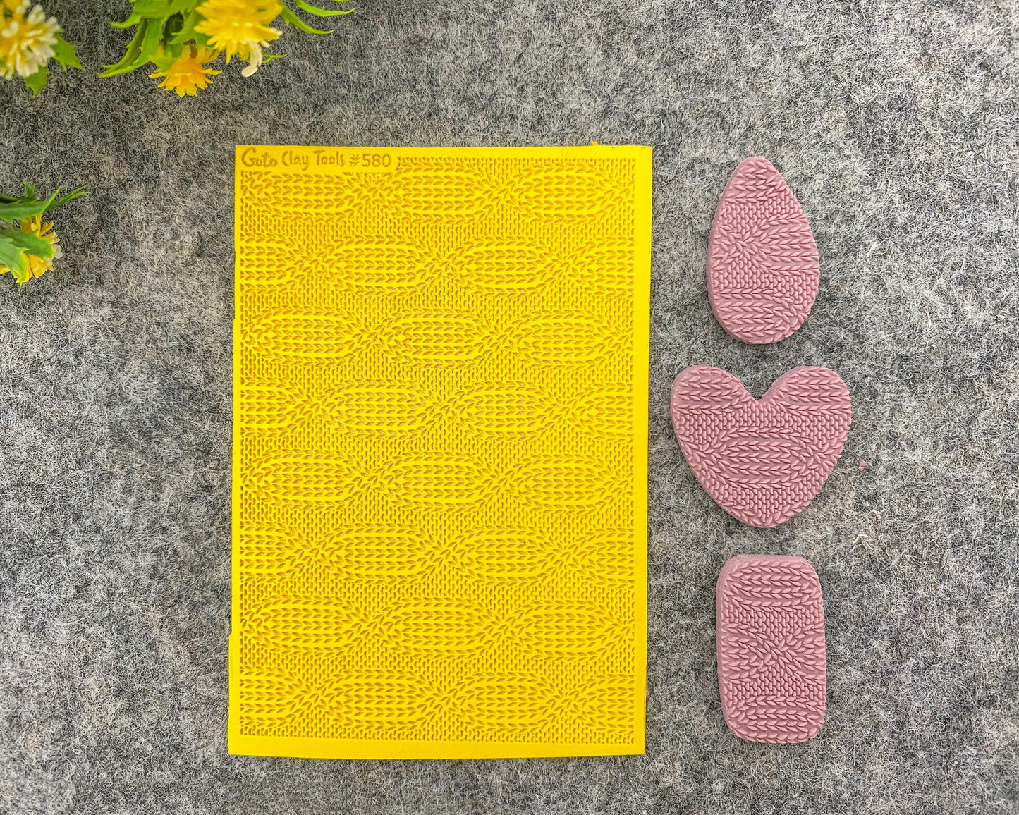 Knot weave Texture mat for polymer clay, Polymer Clay Rubber Texture mat, Texture Tile mats, Fimo, Sculpey, Cernit #580