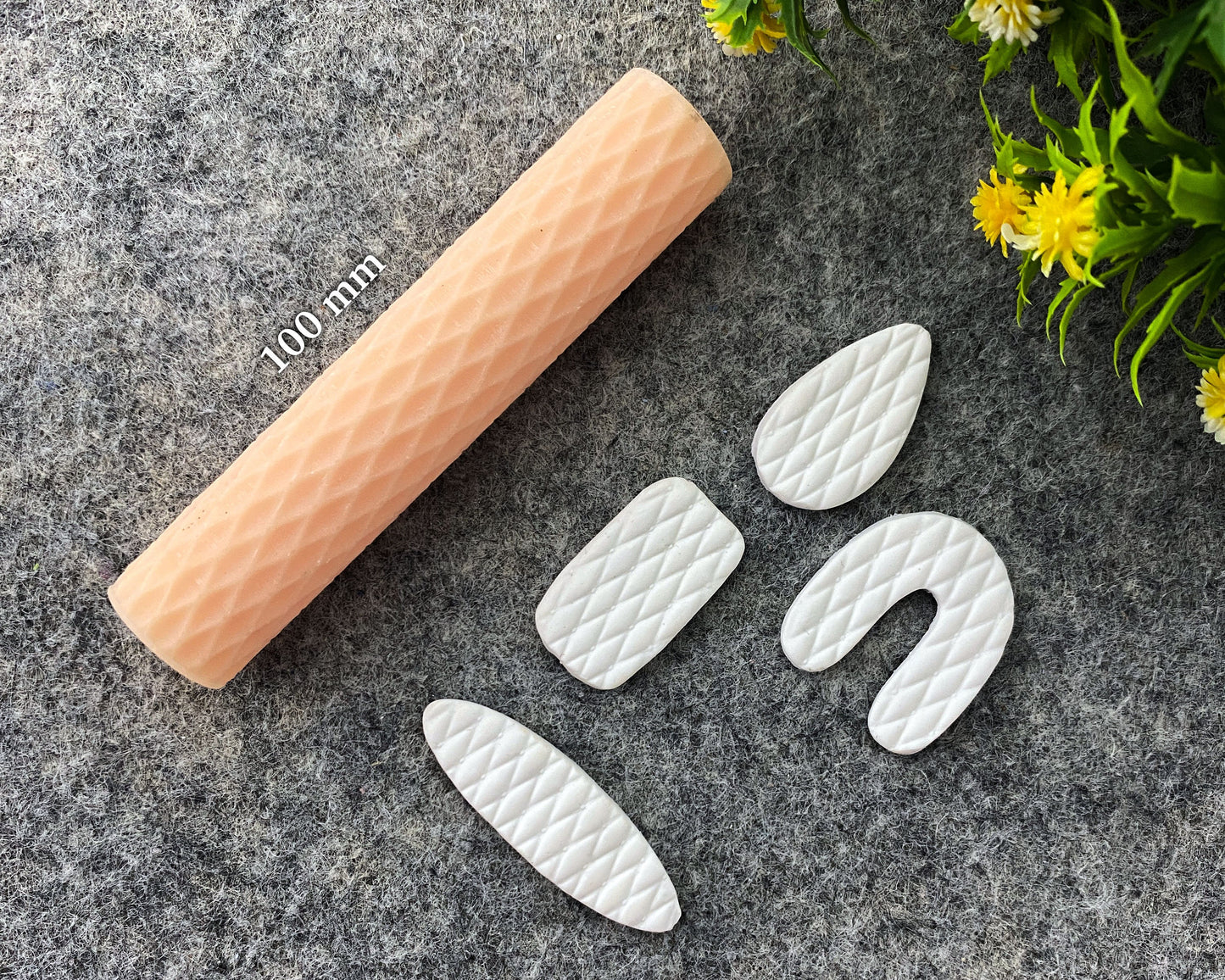 Tufted Leather Clay Texture Roller, Polymer Clay Texture Roller, Resin Hand Roller for Polymer Clay, Polymer Clay Tools #103