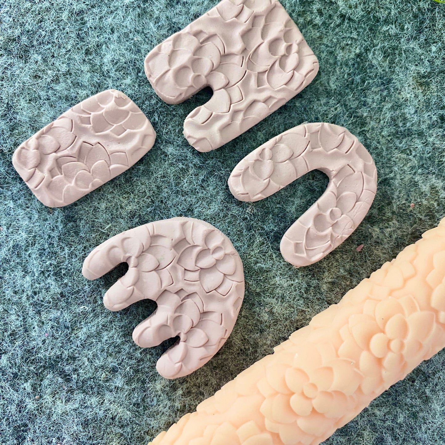 Floral Clay Texture Roller: Resin Polymer Clay Tool #108