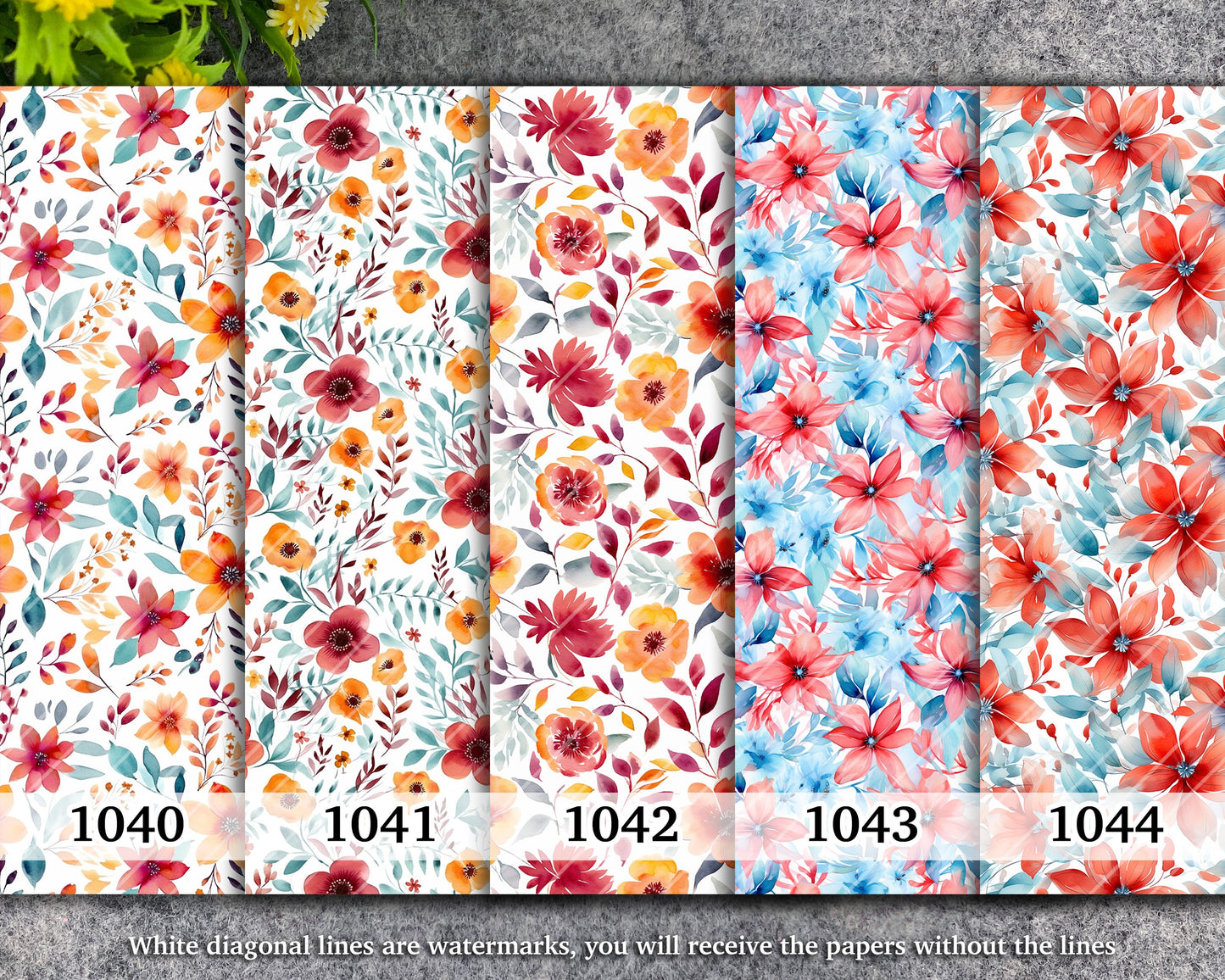 Watercolor Floral Transfer Paper for Polymer Clay