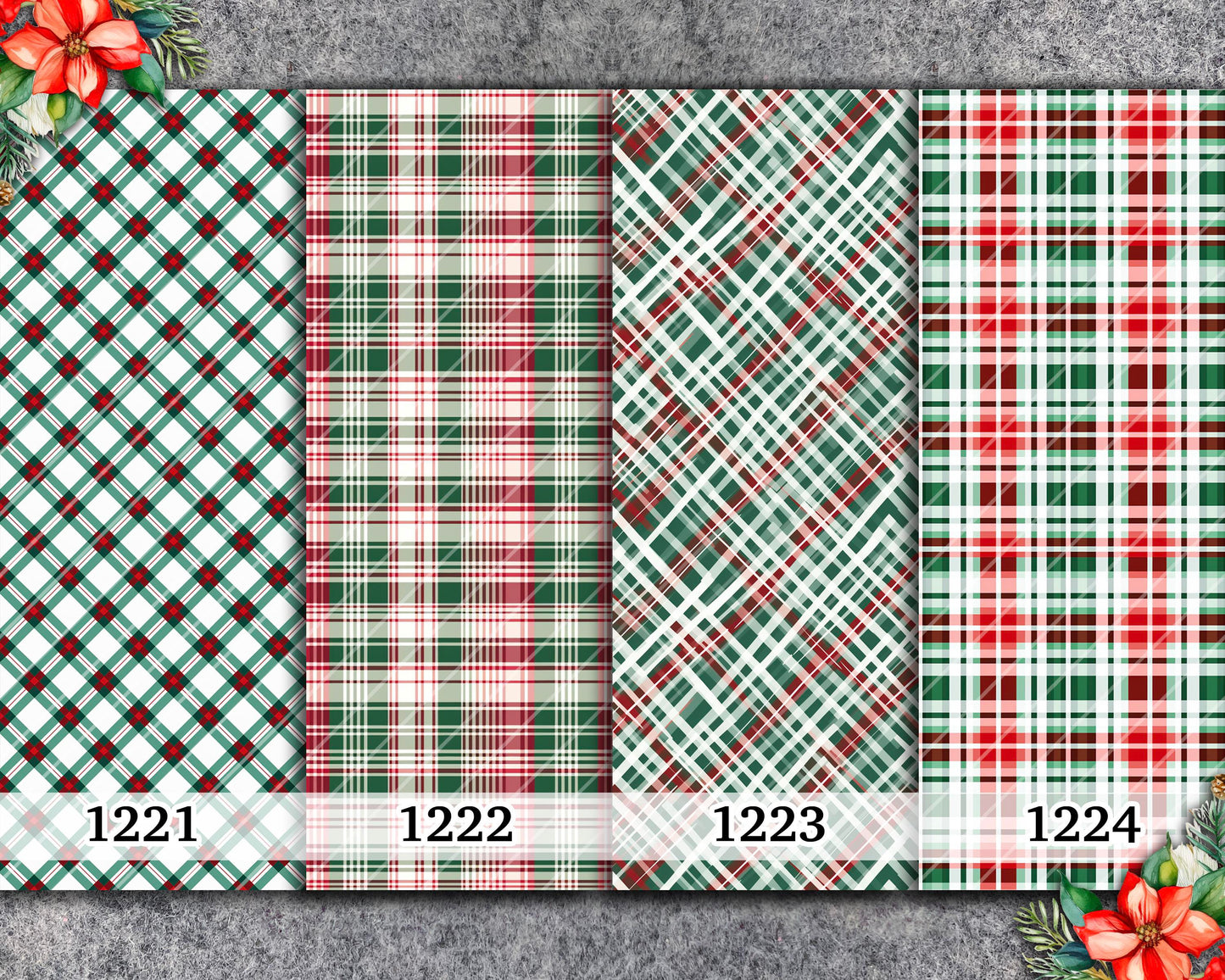 Christmas Plaid Transfer Paper for Polymer Clay (4x5.5 inches)