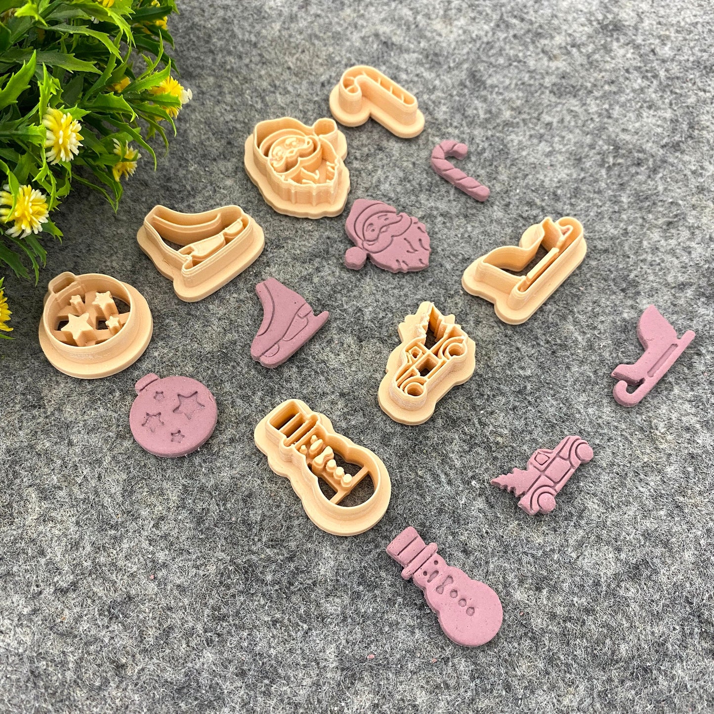 Christmas Clay Cutters: Santa, Snowman, Ornament (3D Printed)