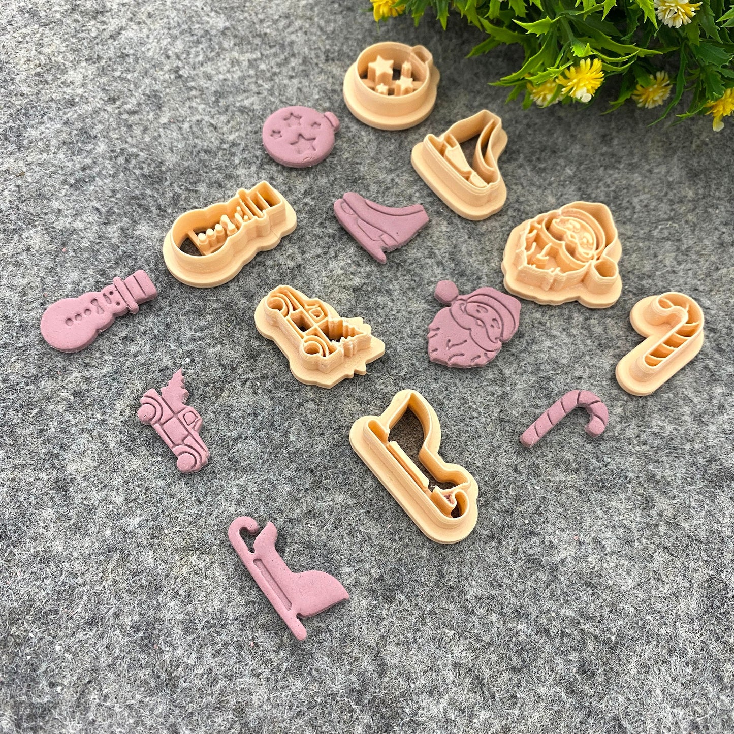 Christmas Clay Cutters: Santa, Snowman, Ornament (3D Printed)