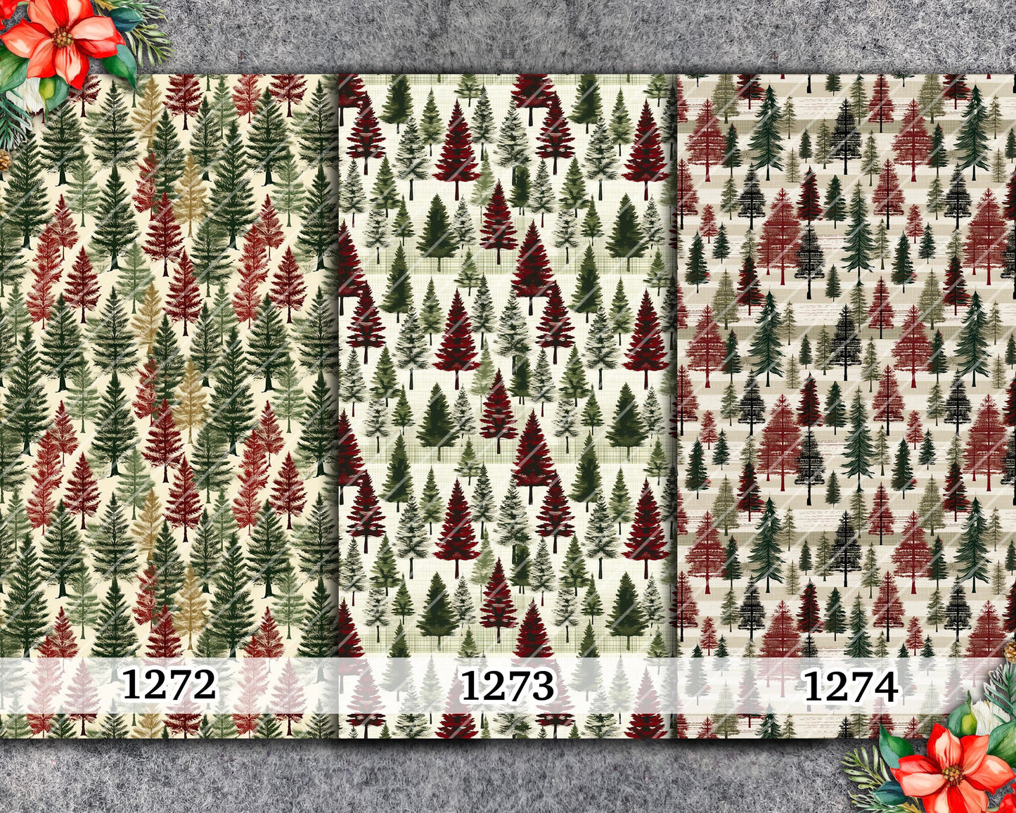 Christmas Tree Pattern Transfer Paper for Polymer Clay (4x5.5 inches)
