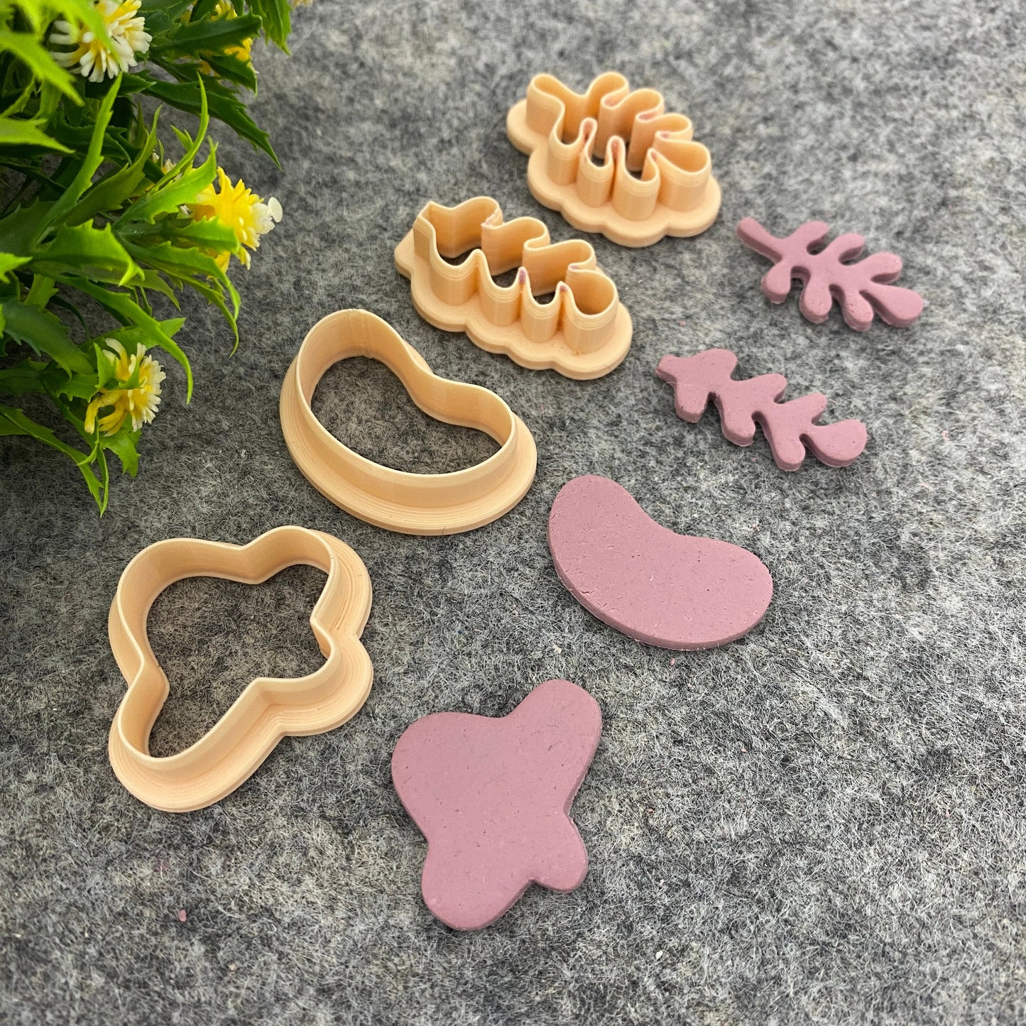 Organic Shape Polymer Clay Earring Cutters: Long Dangle Jewelry #669