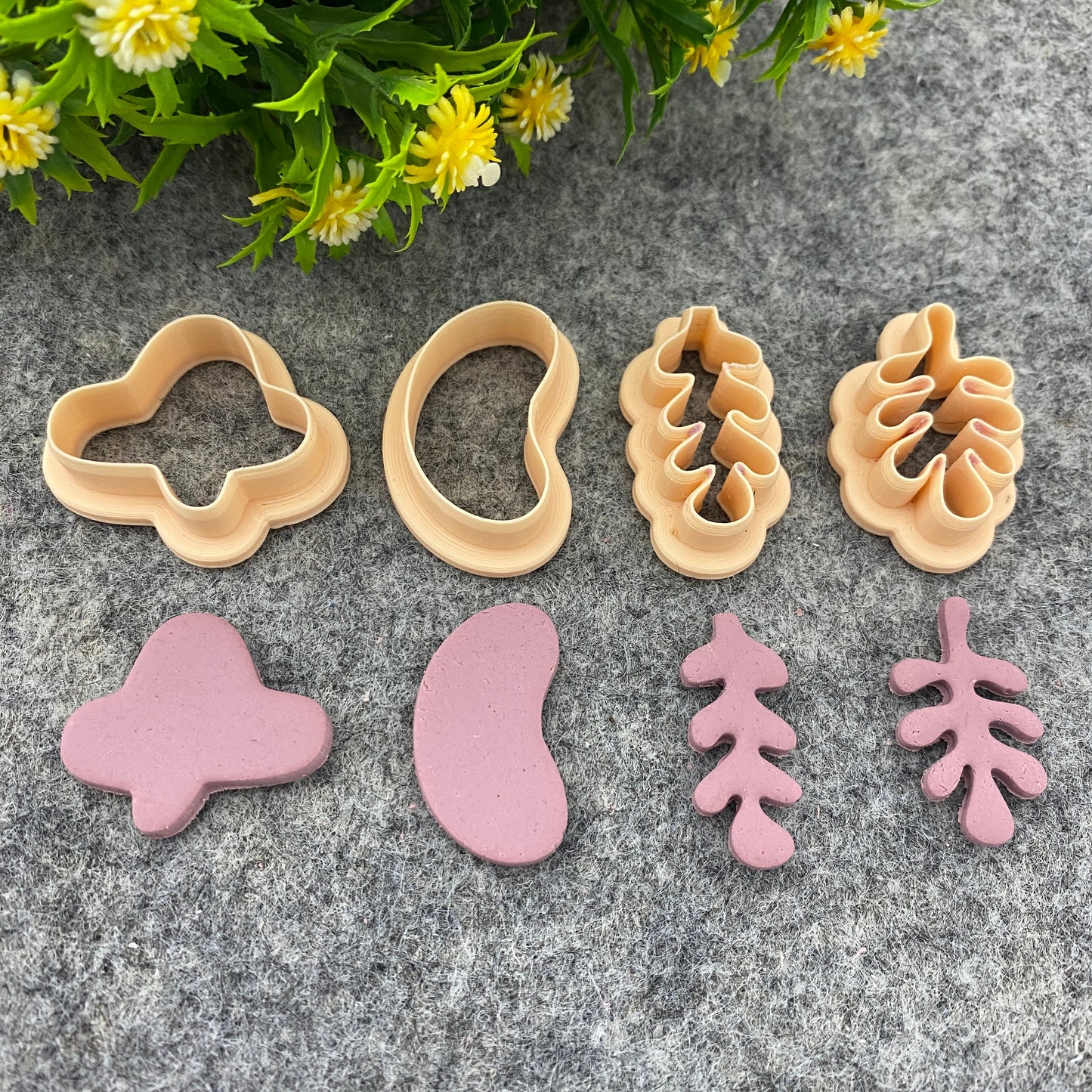 Organic Shape Polymer Clay Earring Cutters: Long Dangle Jewelry #669