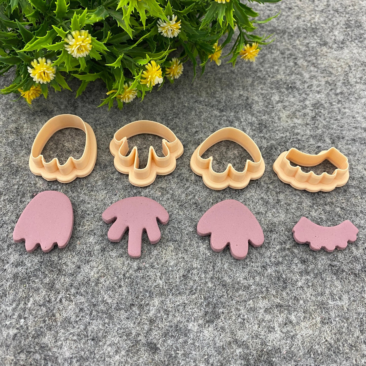 Organic Tulip Clay Earring Cutters: Polymer Clay Tools #668