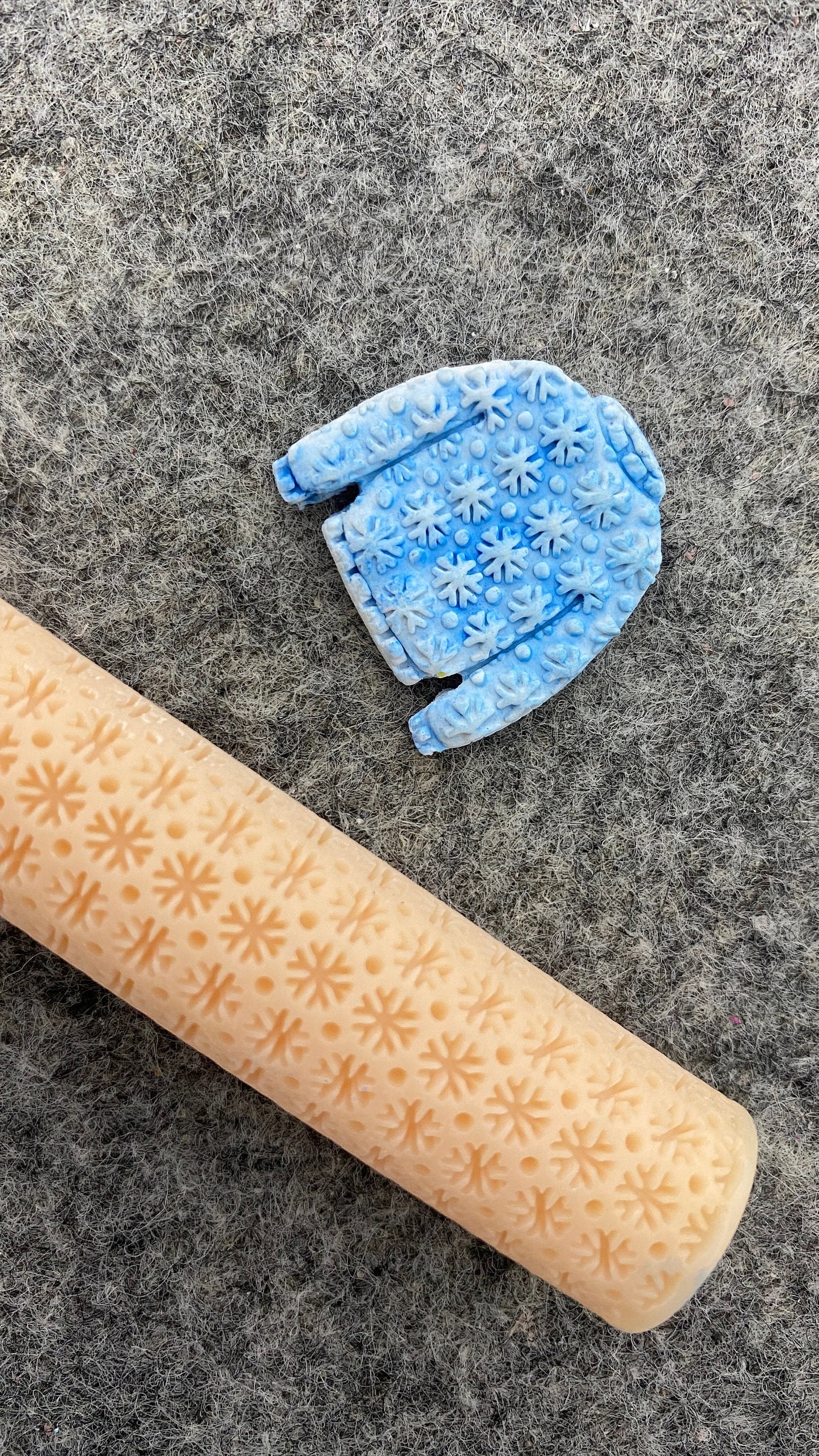 Snowflake Texture Roller for Polymer Clay: Knit Sweater Pattern #111