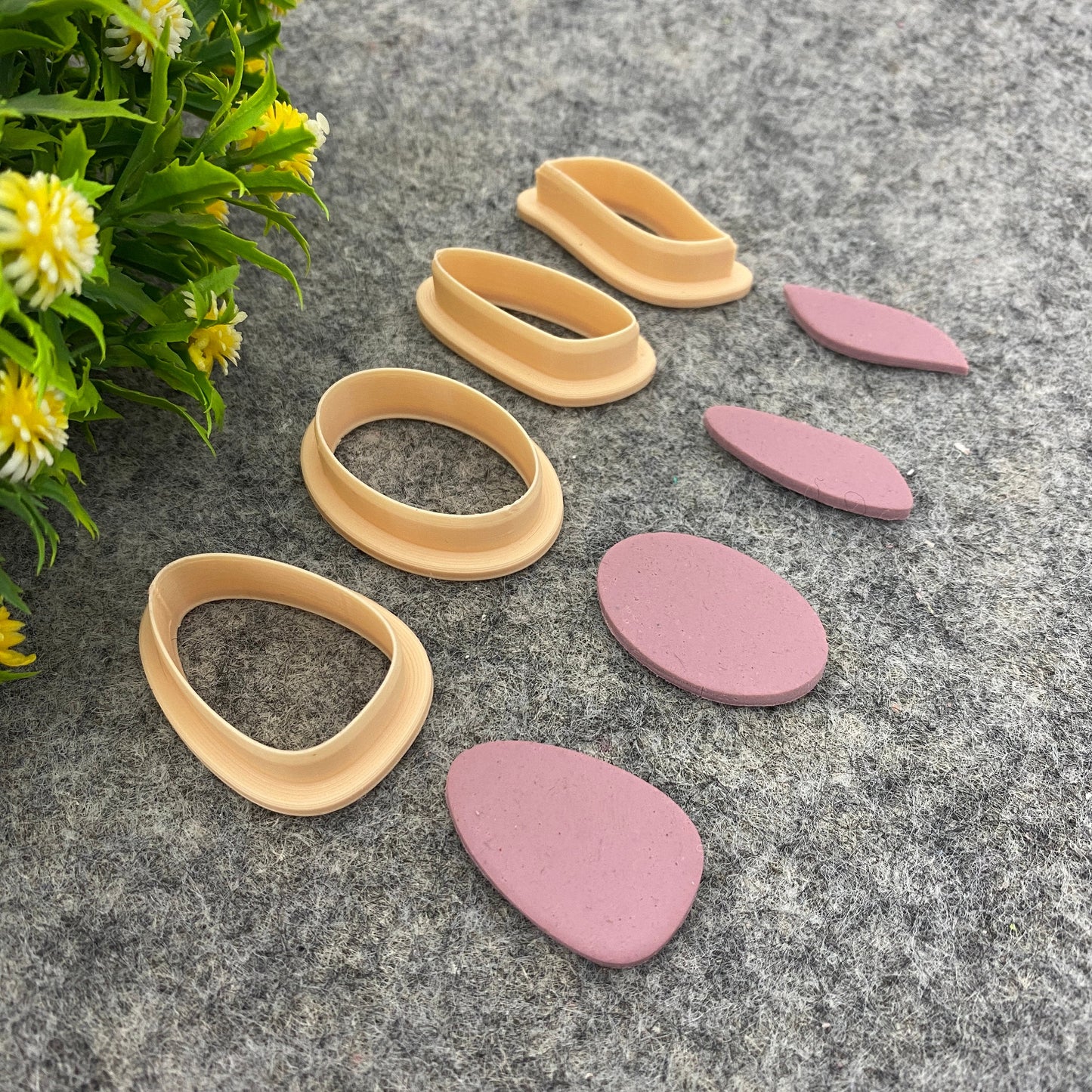 Organic Shape Clay Cutter: Oval Dangle Earring Polymer Clay Tool #661