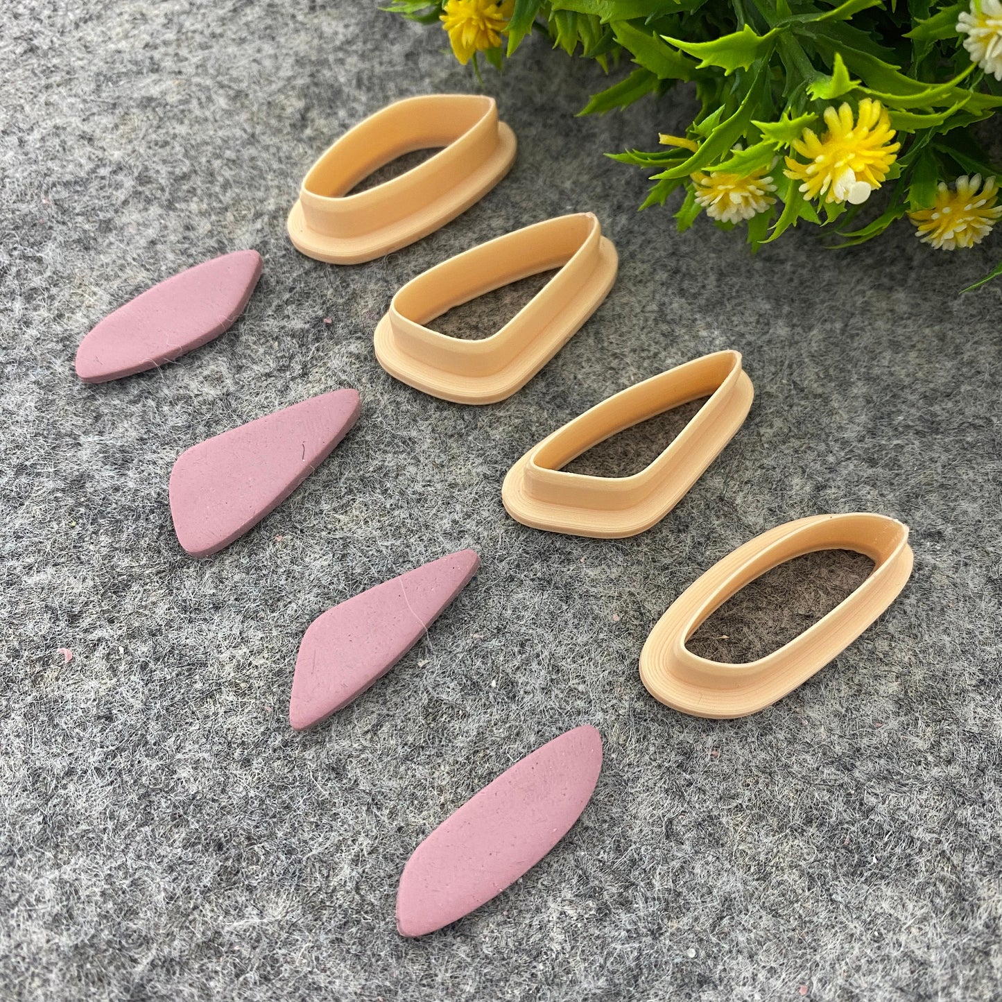 Organic Triangle Dangle Earring Clay Cutter: Polymer Clay Tool