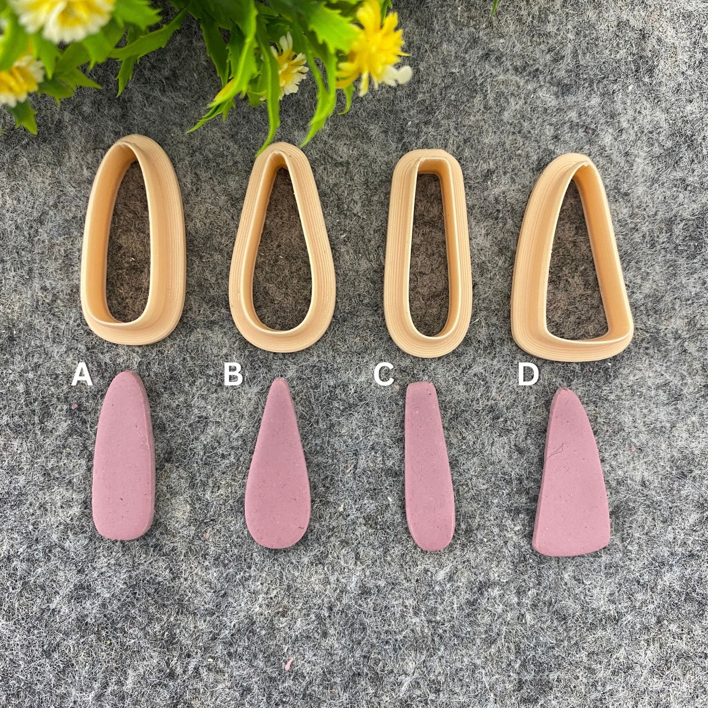Triangle Dangle Earring Clay Cutter: Organic Polymer Clay Tool
