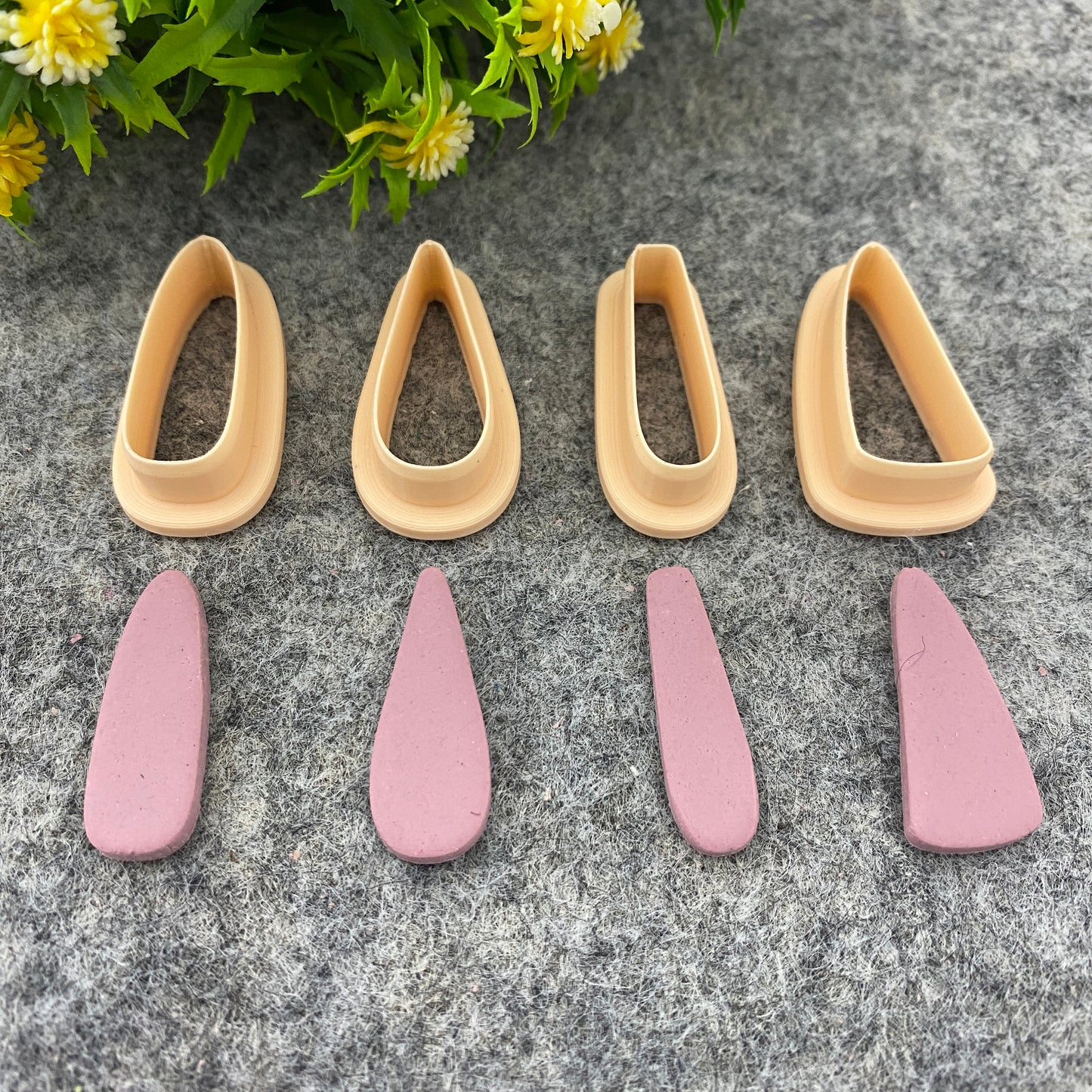 Triangle Dangle Earring Clay Cutter: Organic Polymer Clay Tool